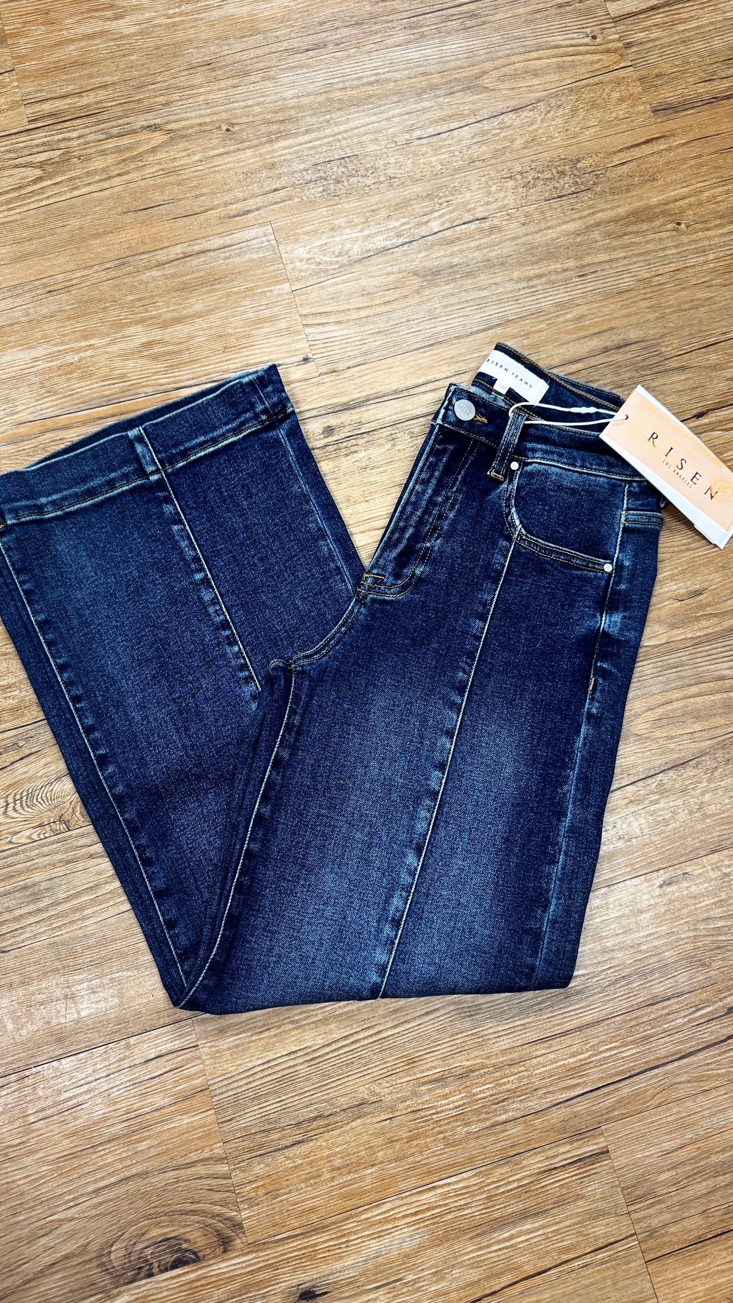 Crop Jeans w/Seamed Front