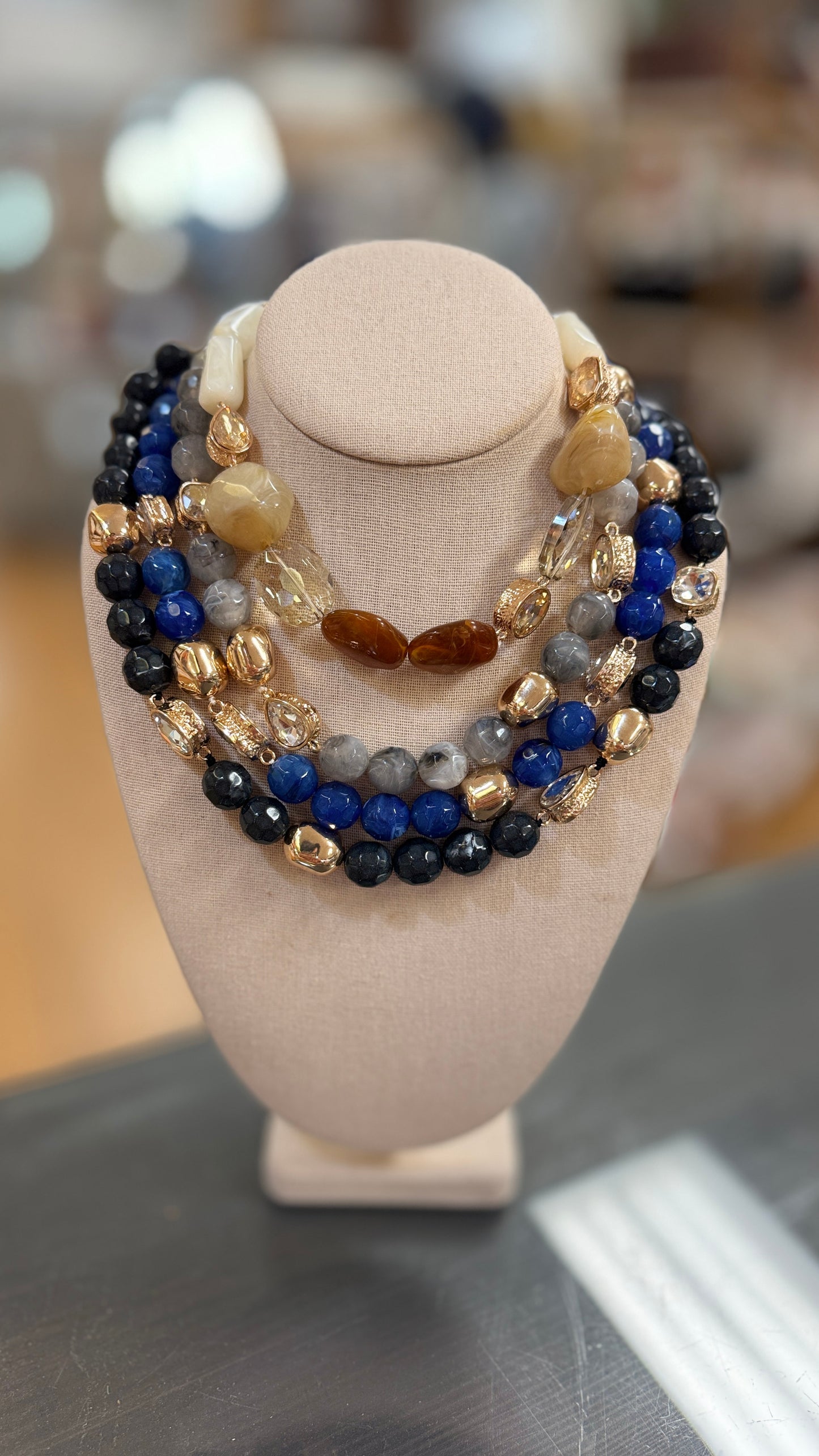 Acrylic and Crystal Necklace