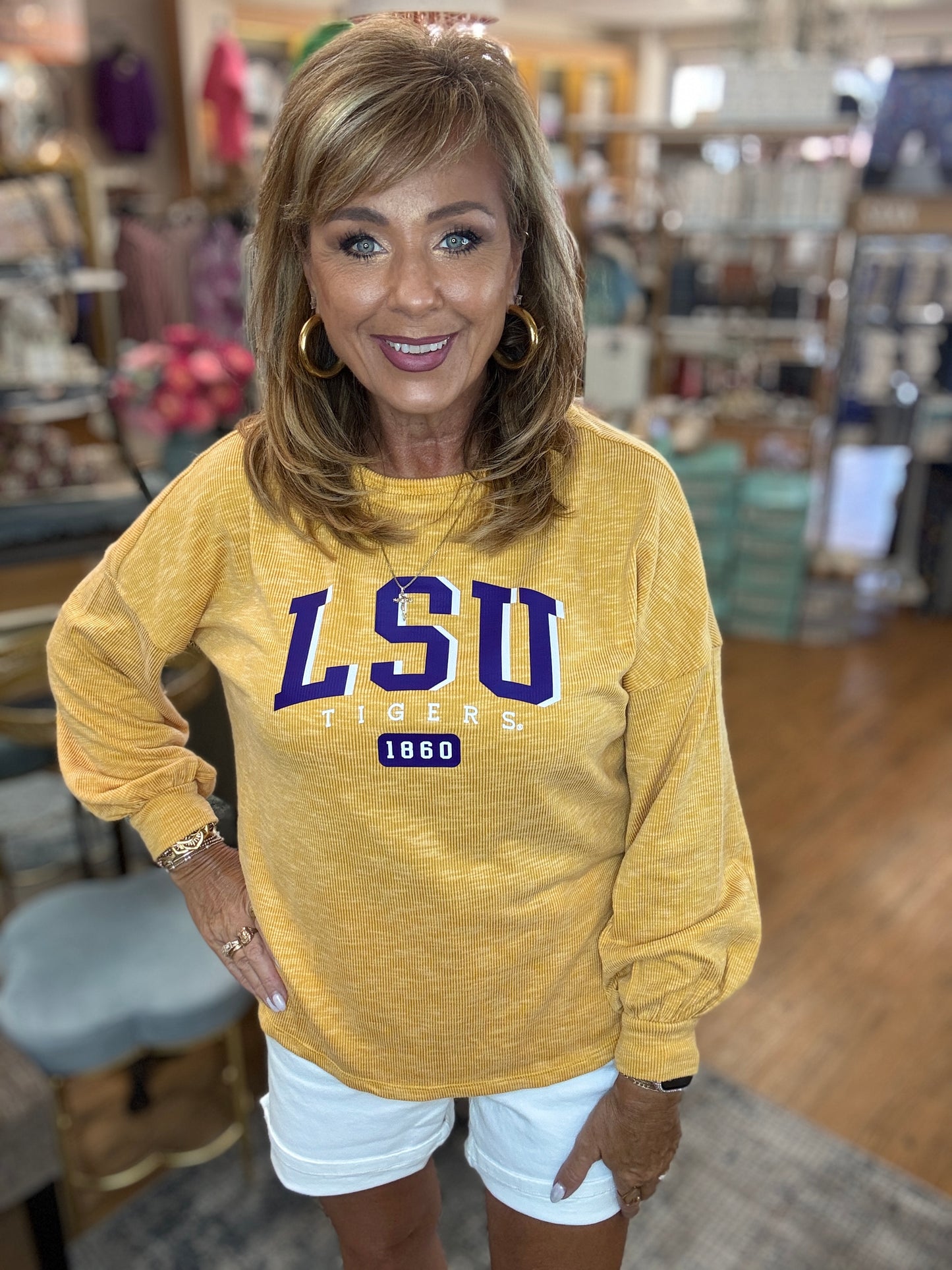 Rib Knit Tunic LSU Tigers