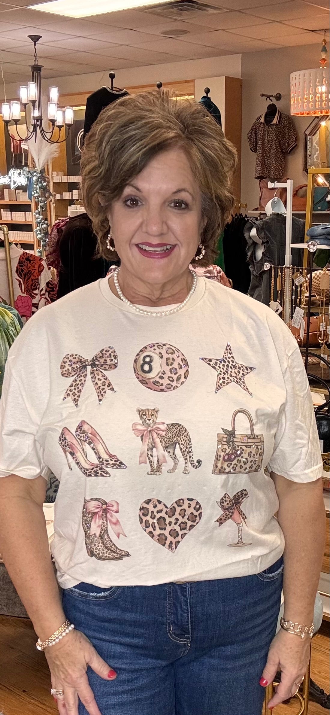 Cheetah 8Ball Bling Tee Shirt