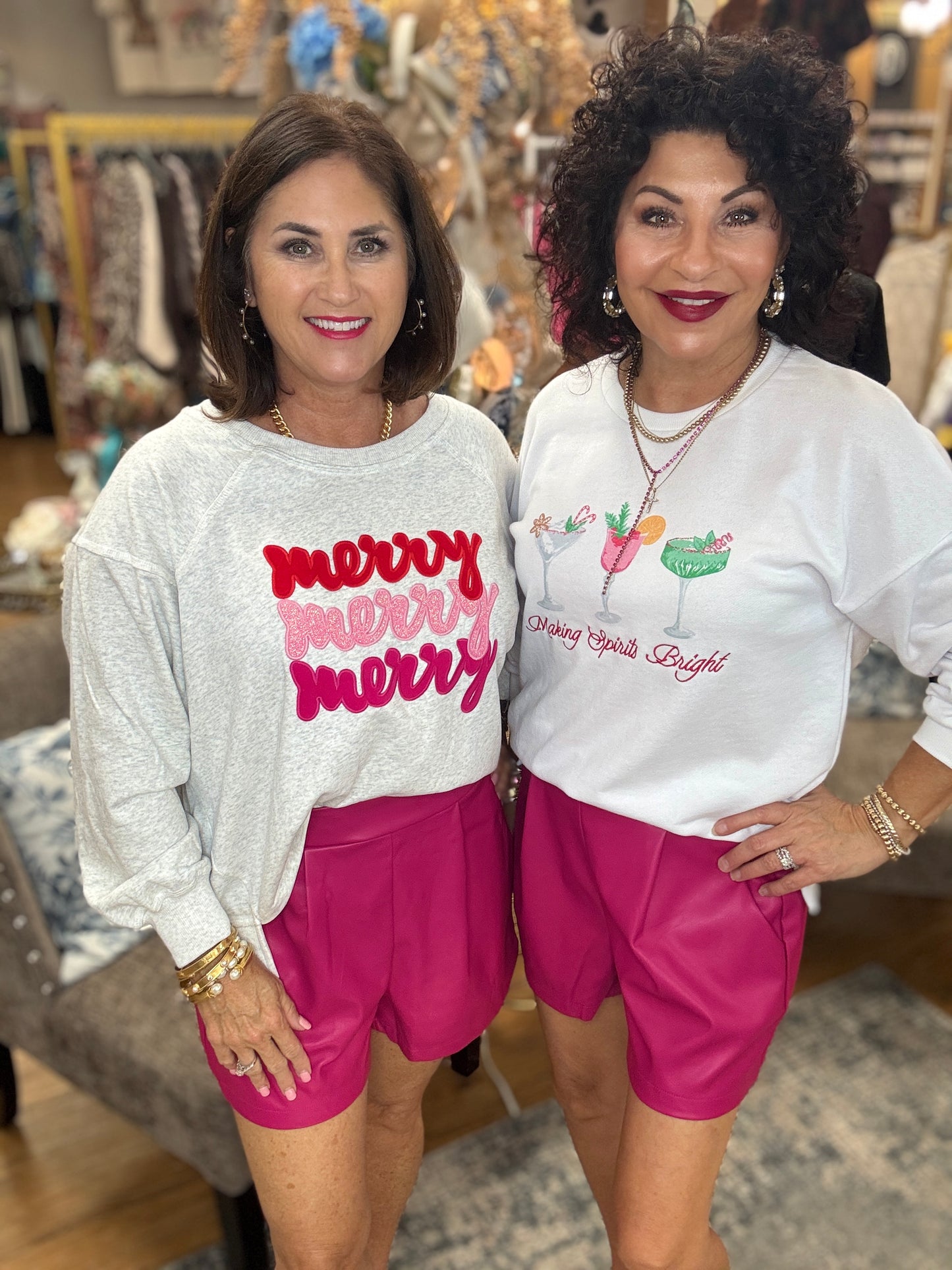 Faux Leather Shorts w/Elastic back & Pockets