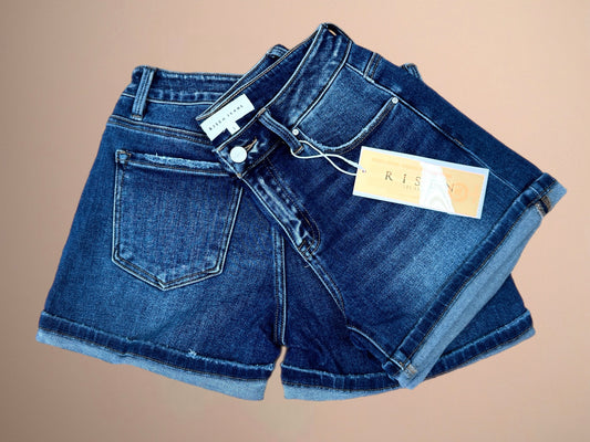 Mid Rise Turn Up Cuff Shorts
