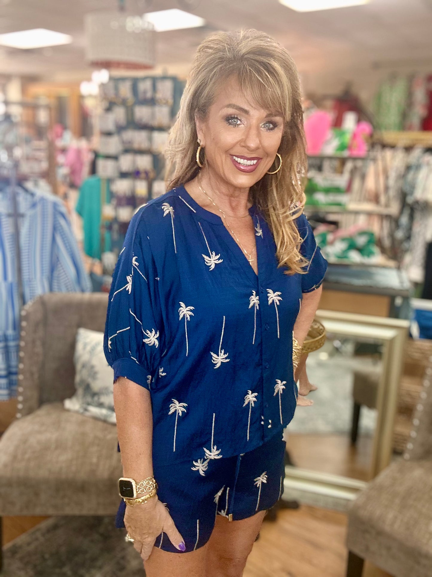 Embroidered Doman Tropical Top