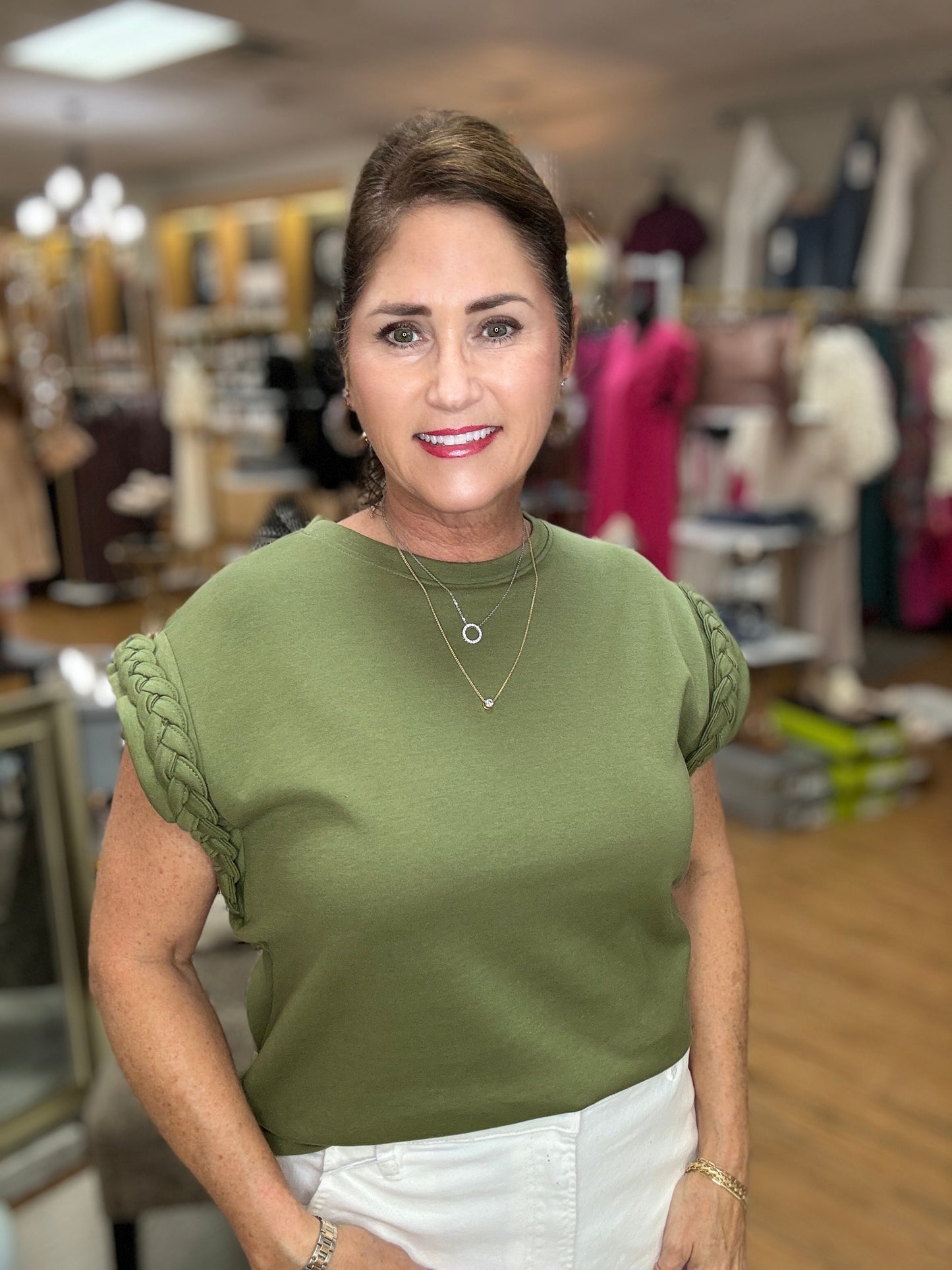 Braided Detail Short Sleeve Shirt