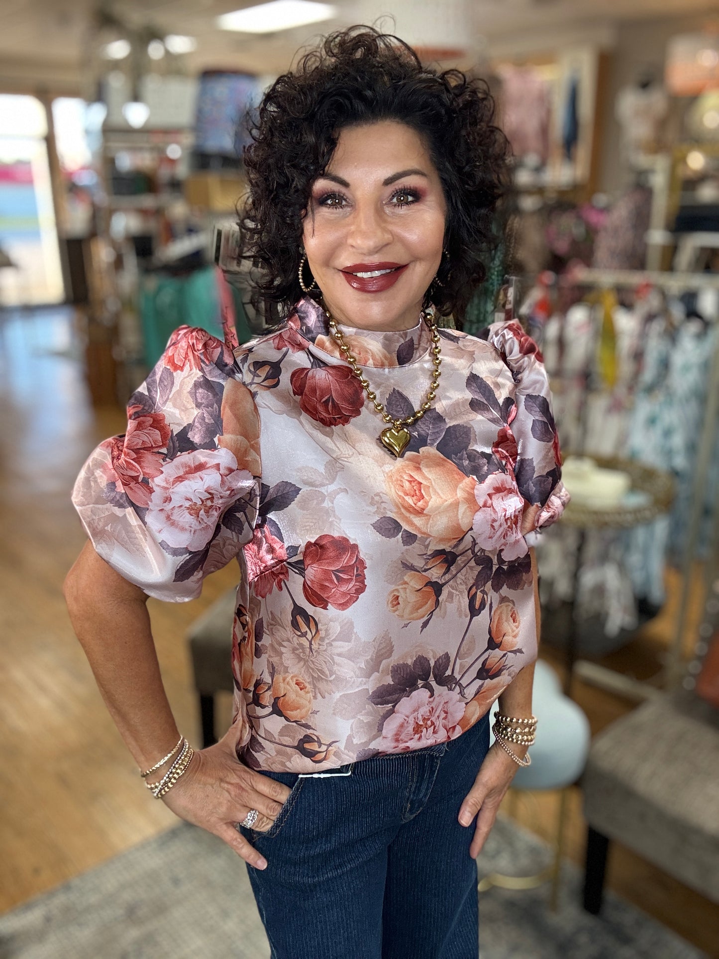 Puff Sleeve Velvet Bow Tie Back Top