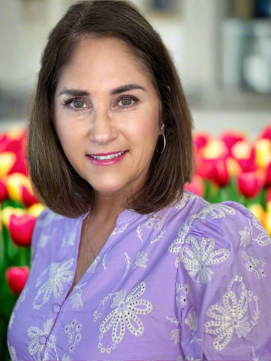 Eyelet scalloped belted dress