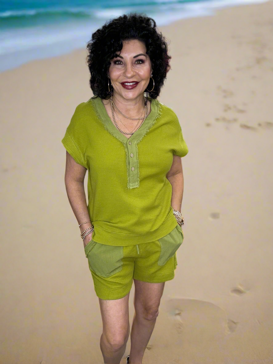 Waffle & Linen Spring Short Set