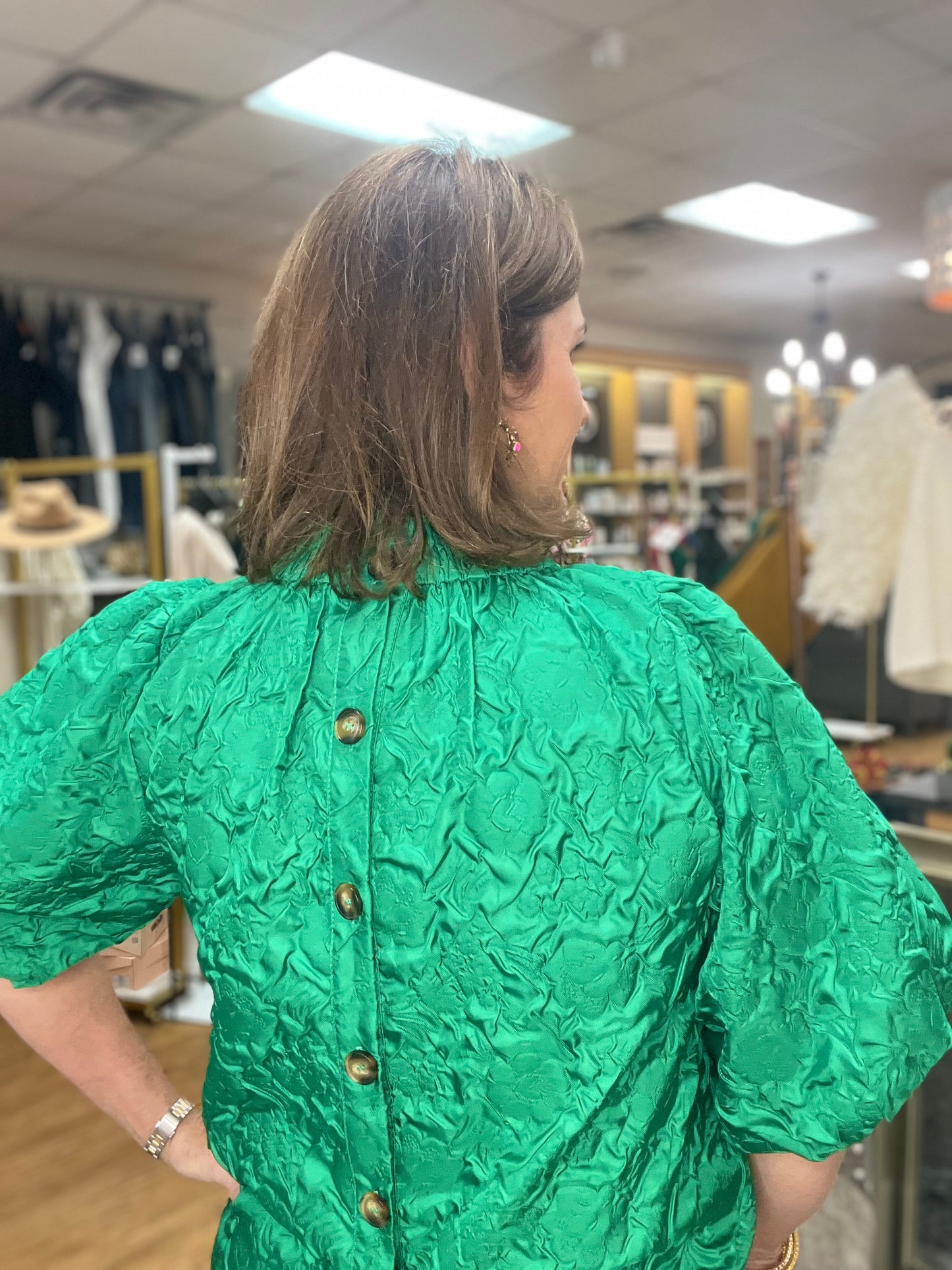 Puff Sleeve Textured Top in