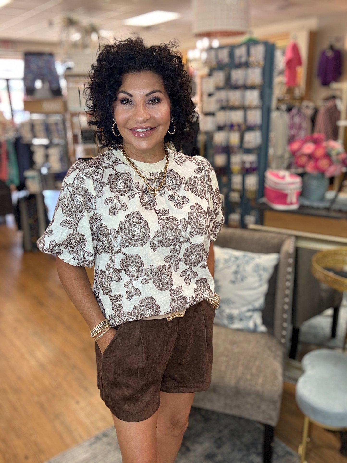 High Waiste Elastic Back Suede Shorts