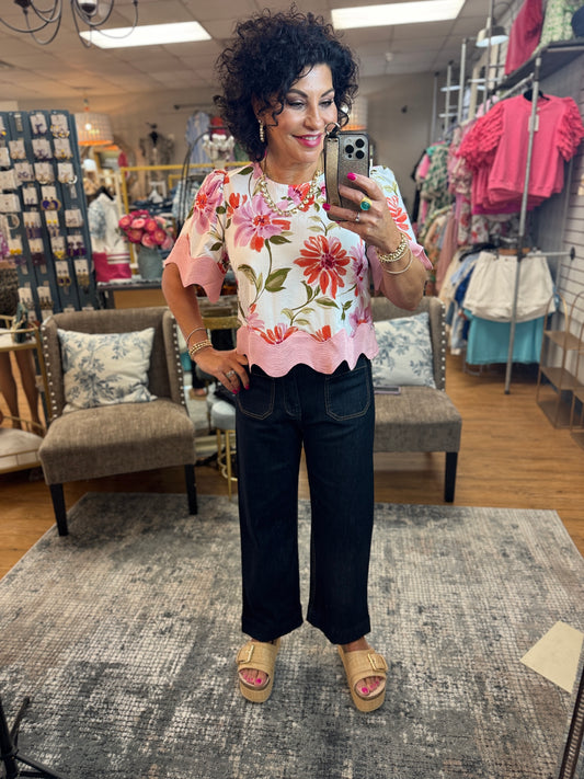 Cropped Straight Leg Pants