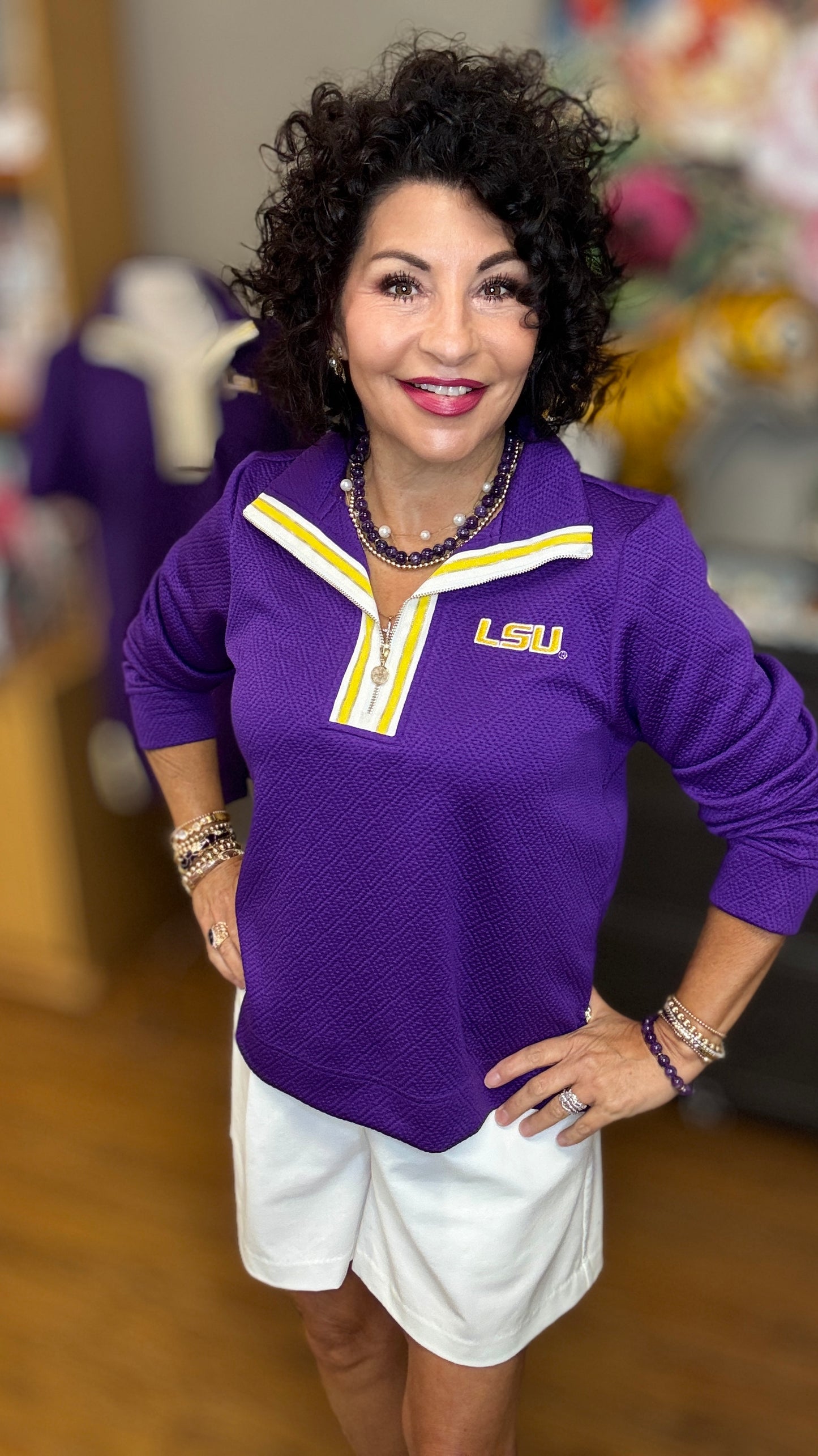 Lula Quarter Zip Long Sleeve Top