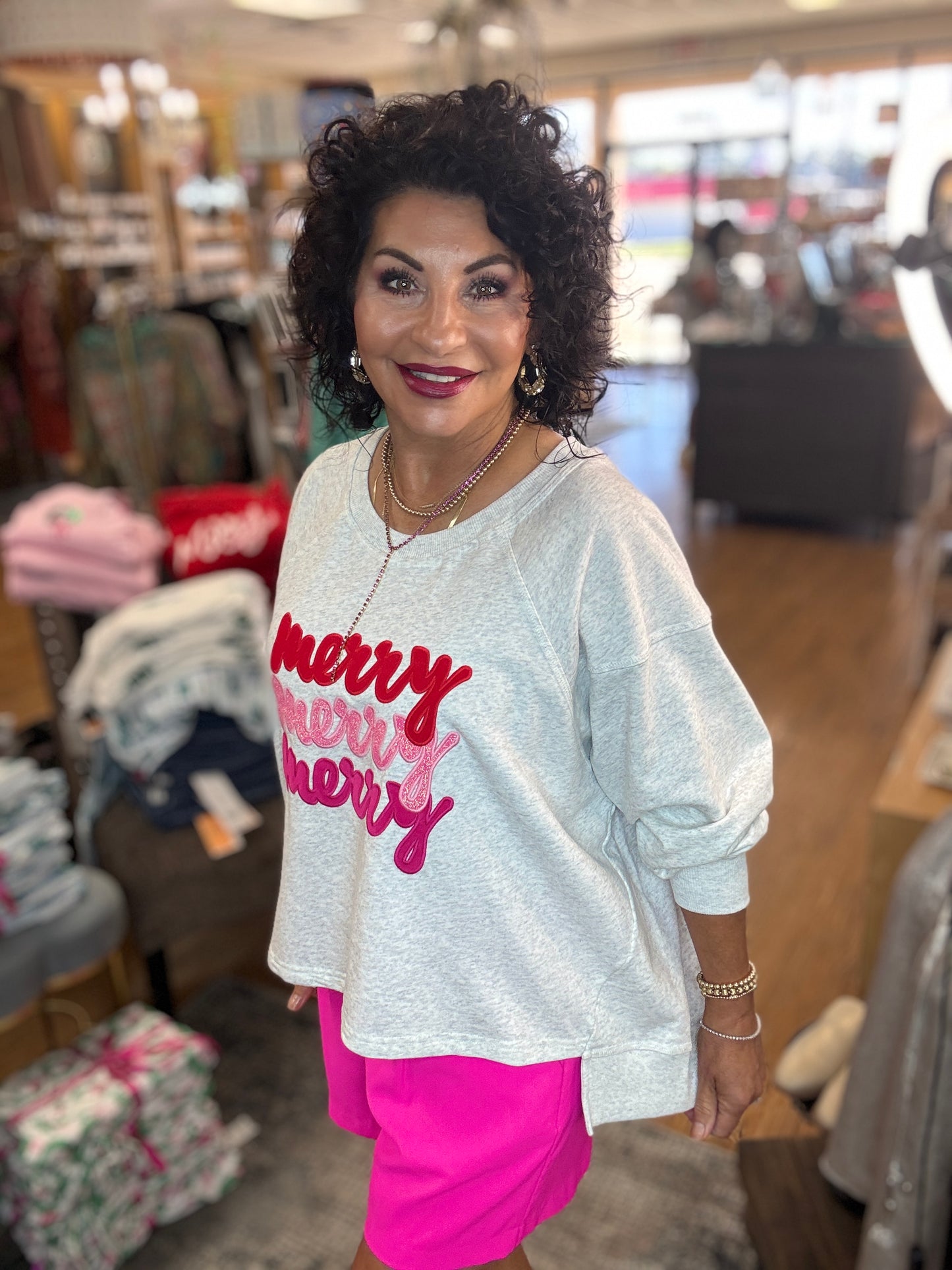 Merry Merry Merry Embroidered Sweatshirt