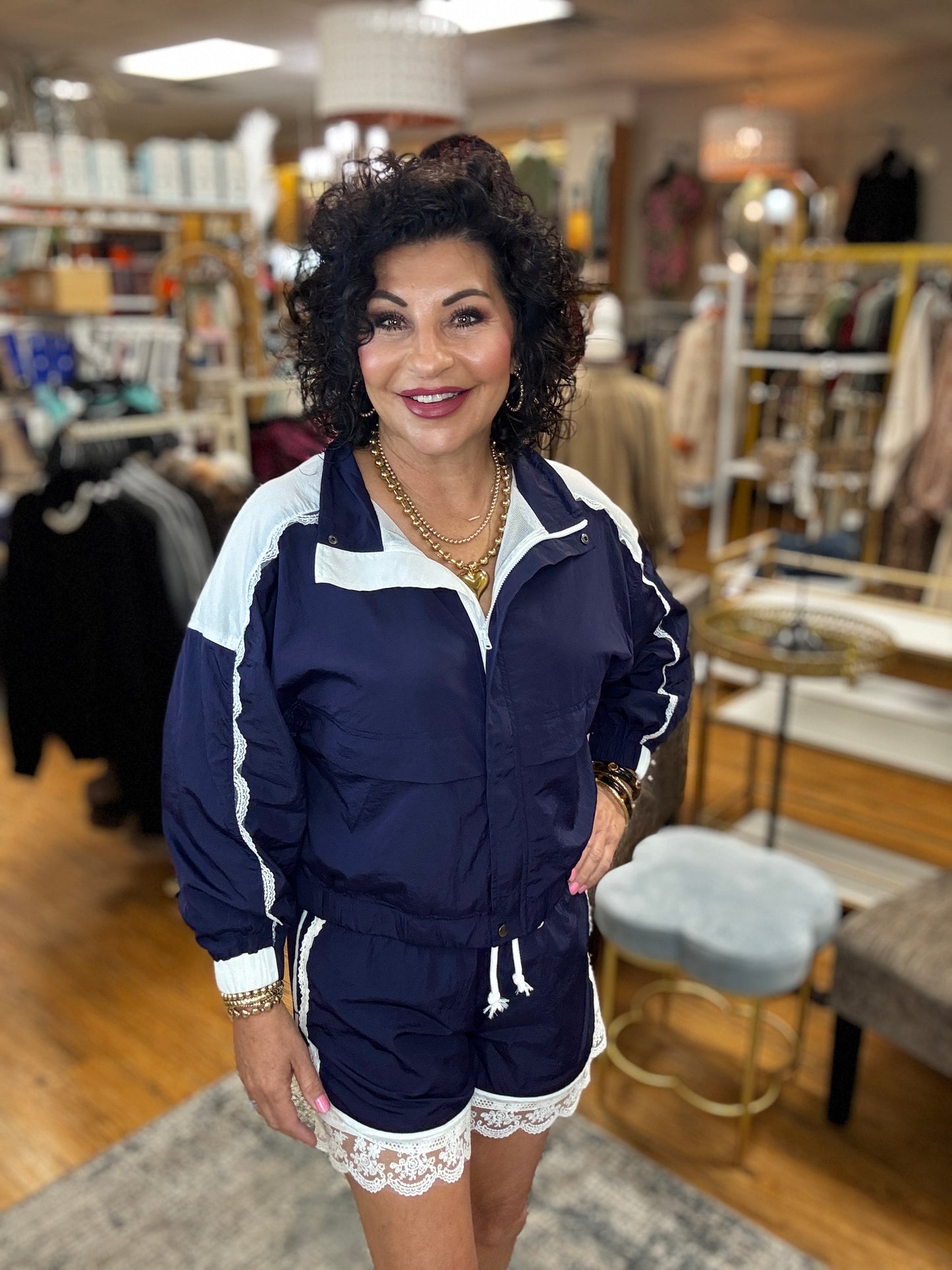 Lace and Mesh Track Jacket