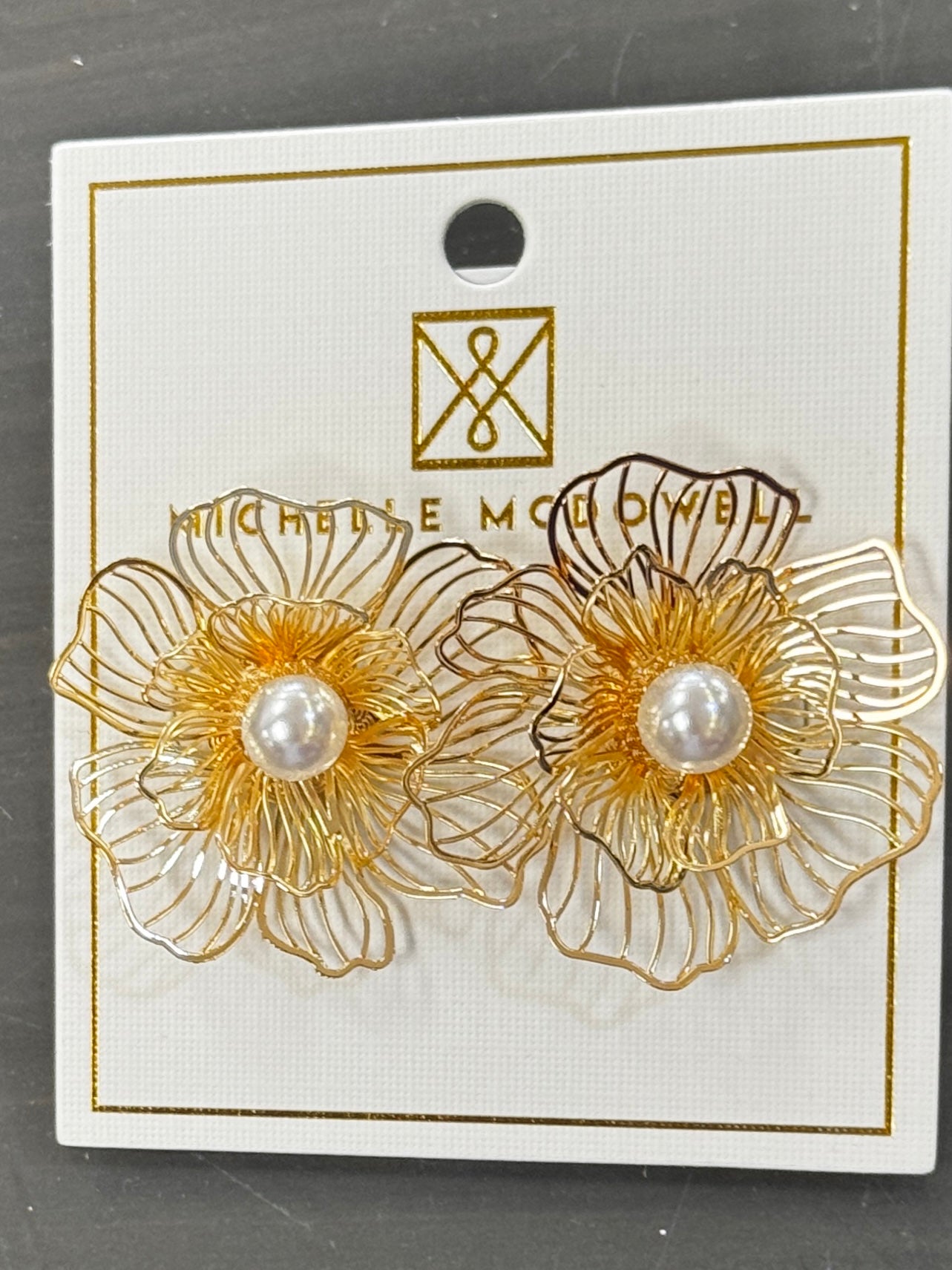 Gold Flower Collection of Earrings