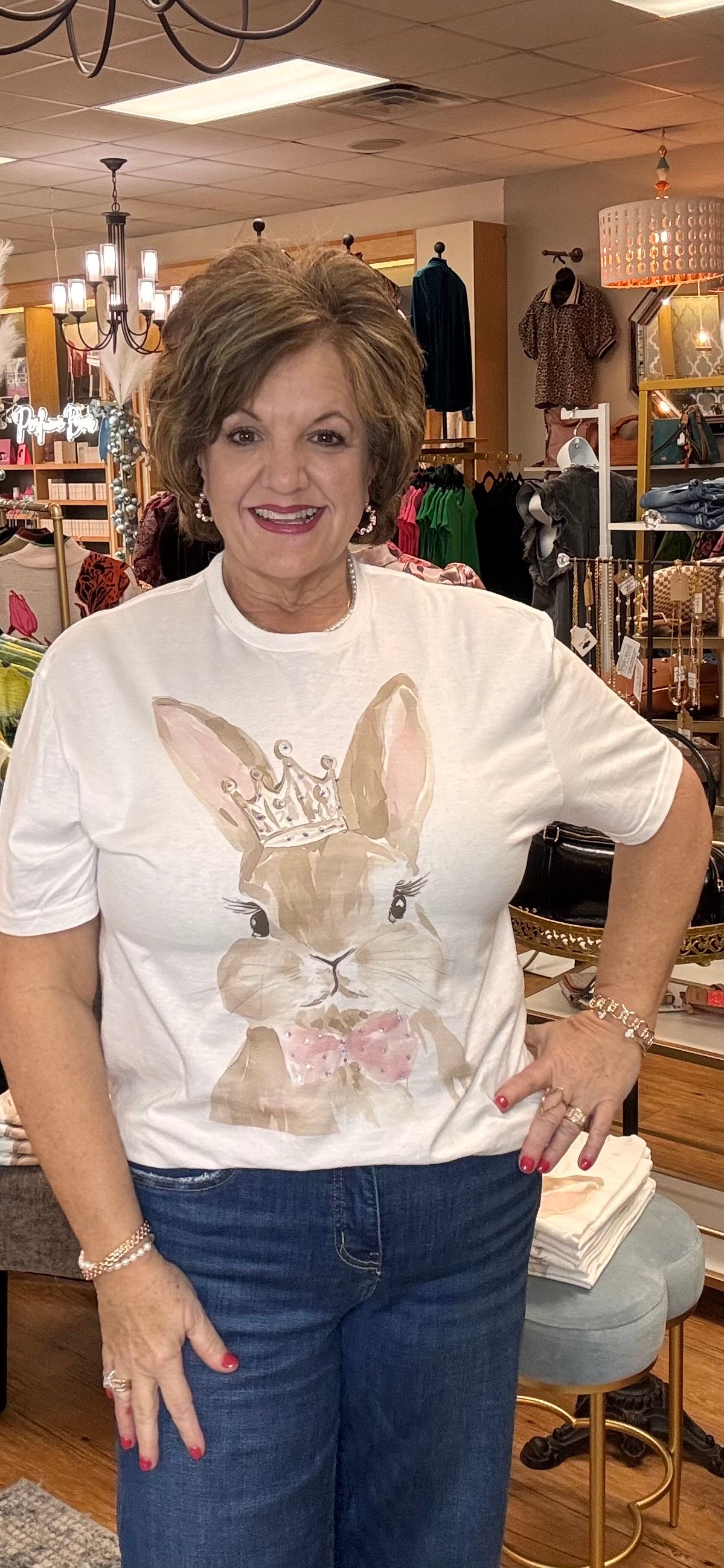 Bunny Crown Bling Tee Shirt