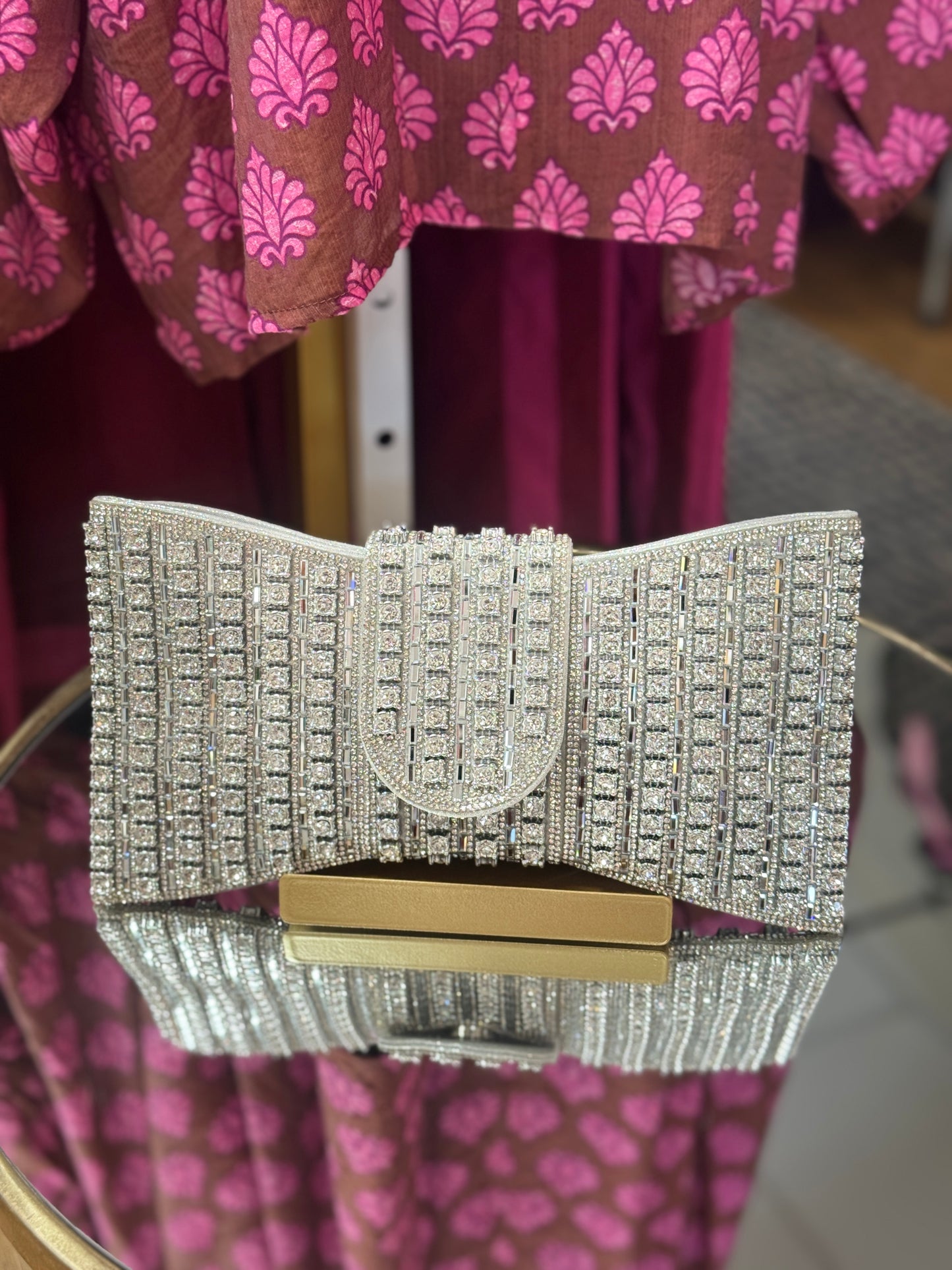 Bow Rhinestone Purse