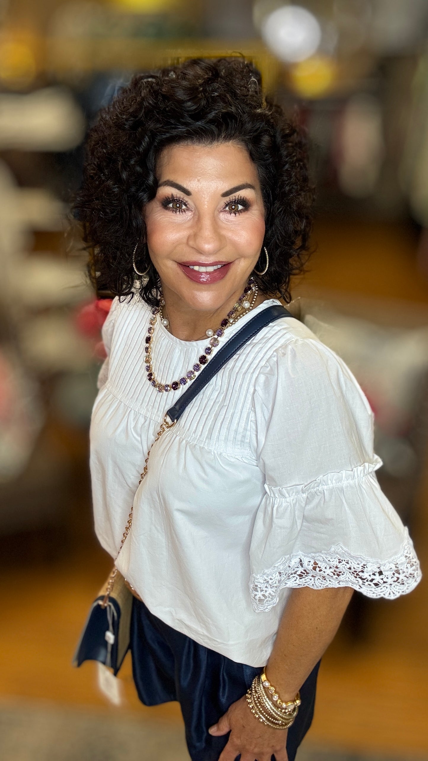 Tie back top with sleeve detail