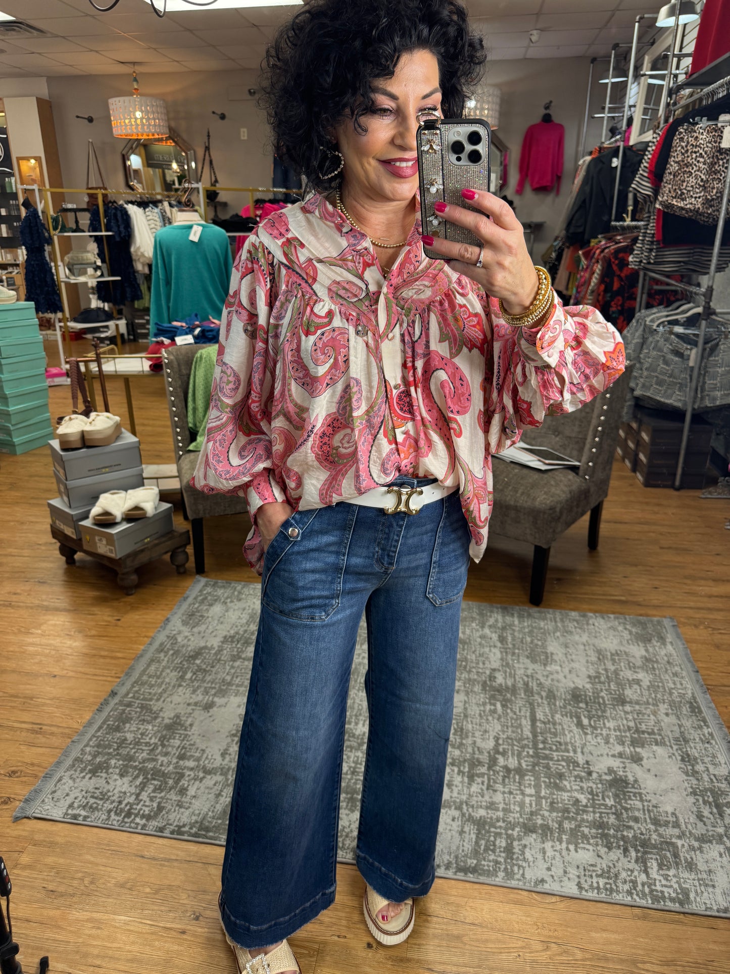 High Rise Ankle Wide Leg Jean
