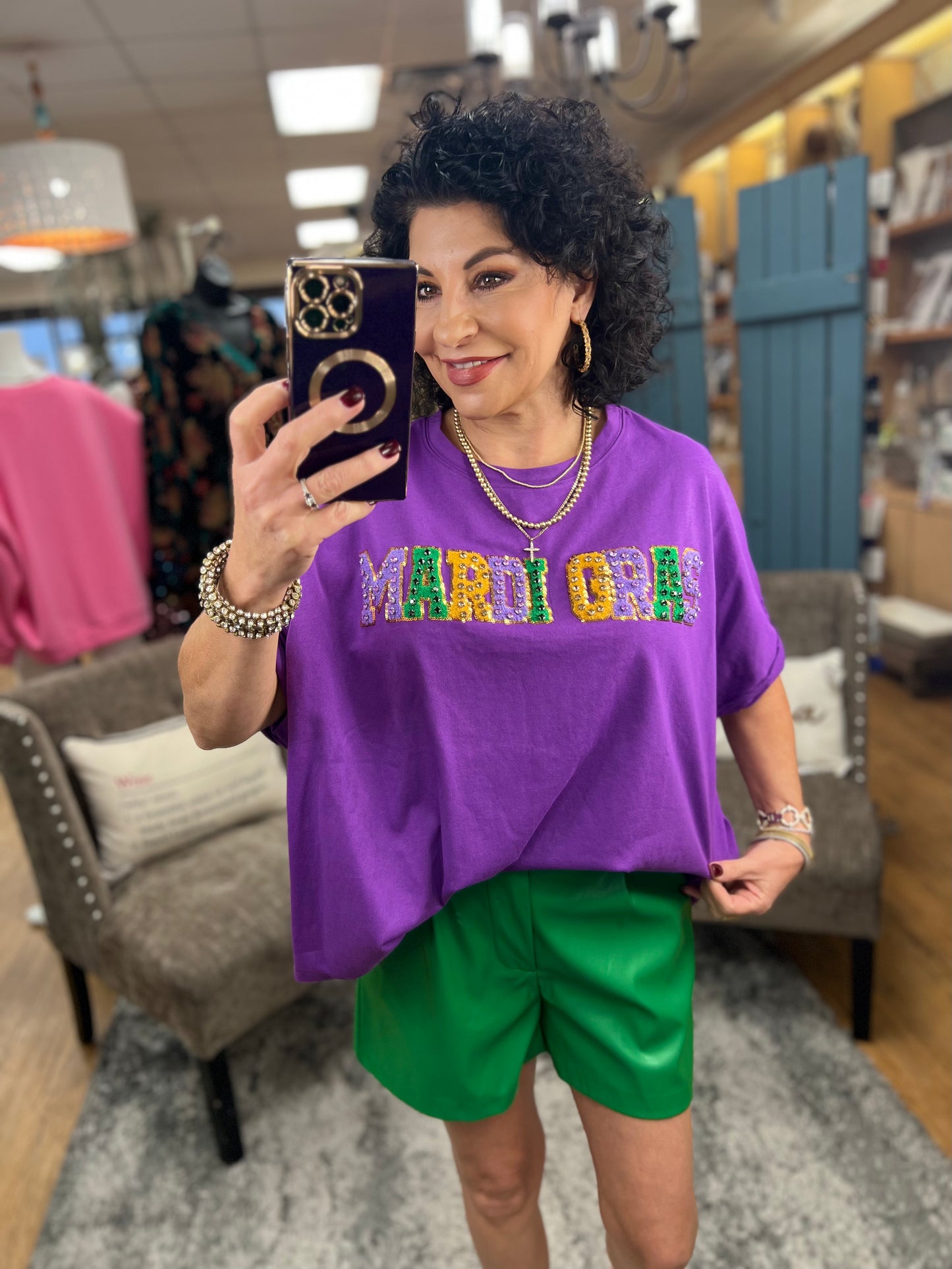 Oversized Terry Style Top w/raw edge