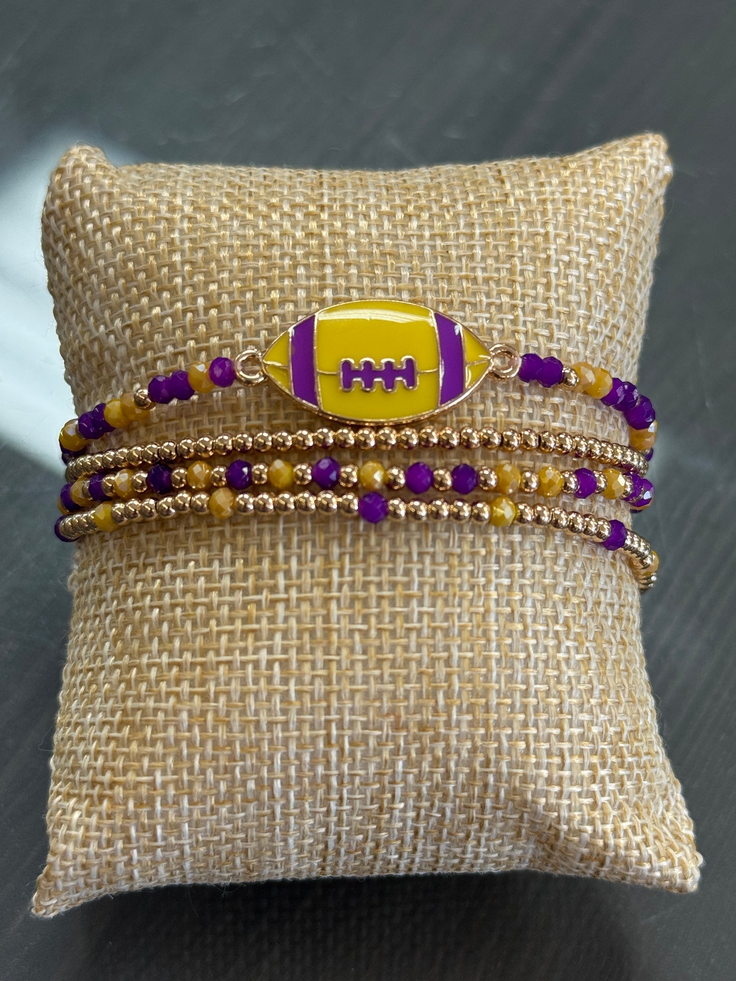 purple and gold bead bracelets