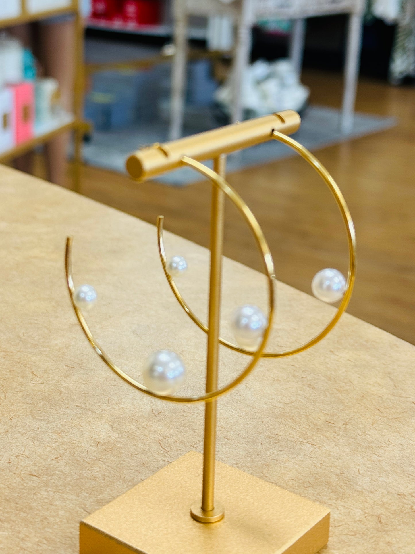 Large Pearl Hoop