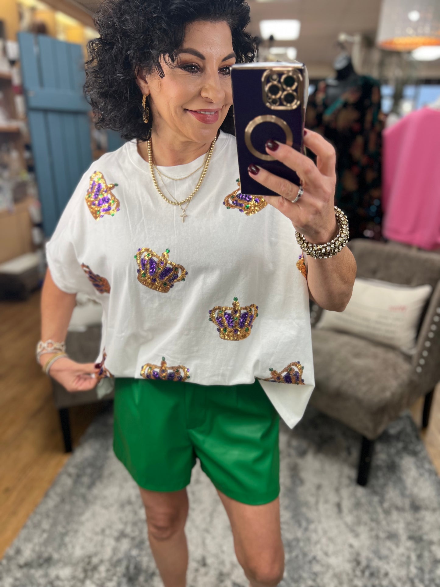 Oversized Terry Style Top w/raw edge