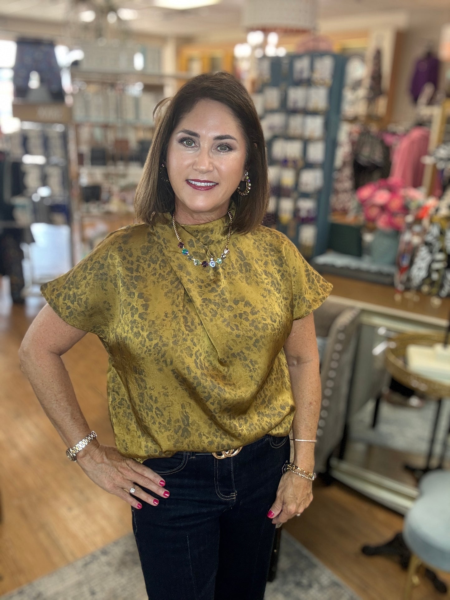 China Collar Short Sleeve Top