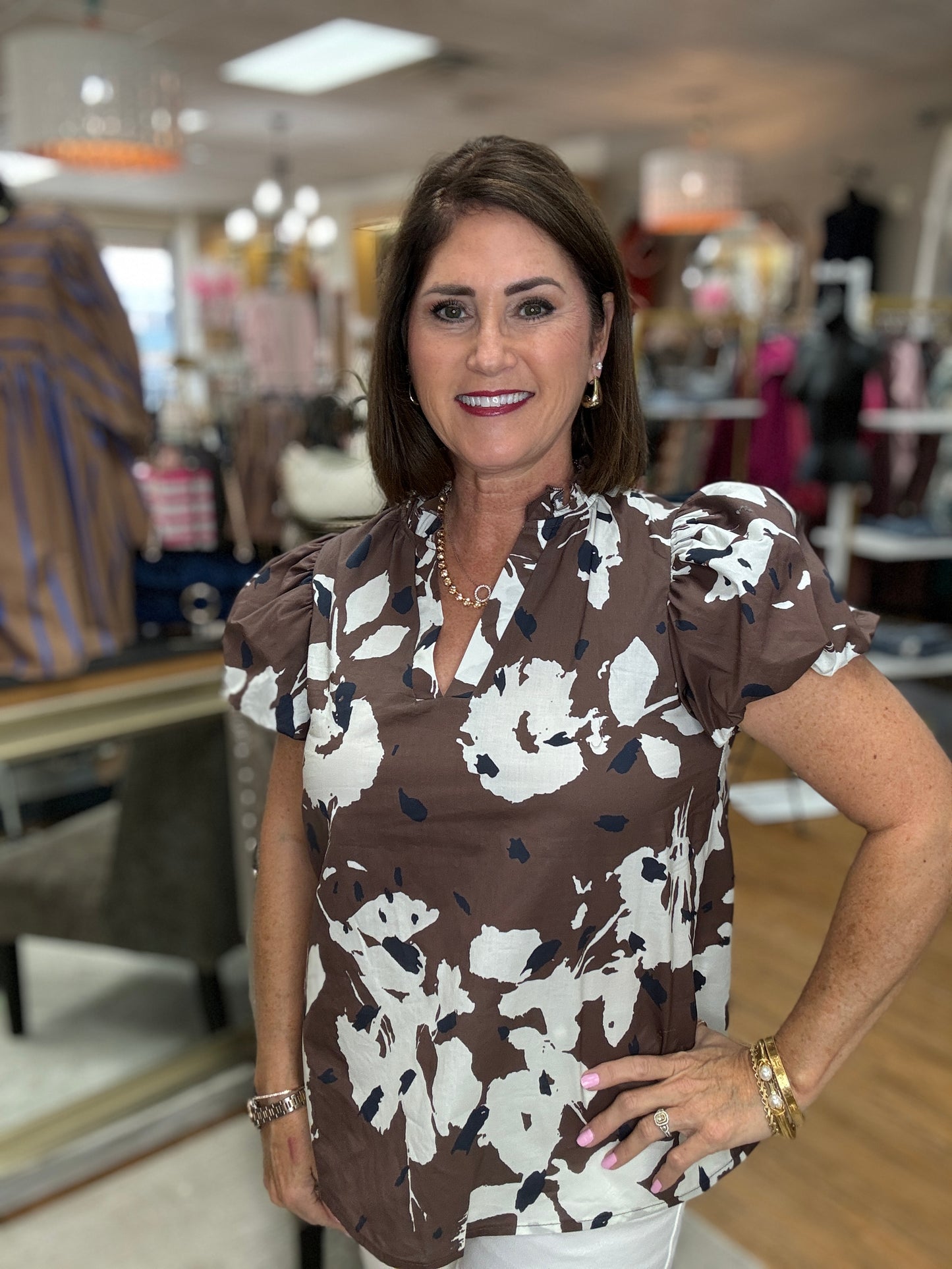 Floral print VNeck