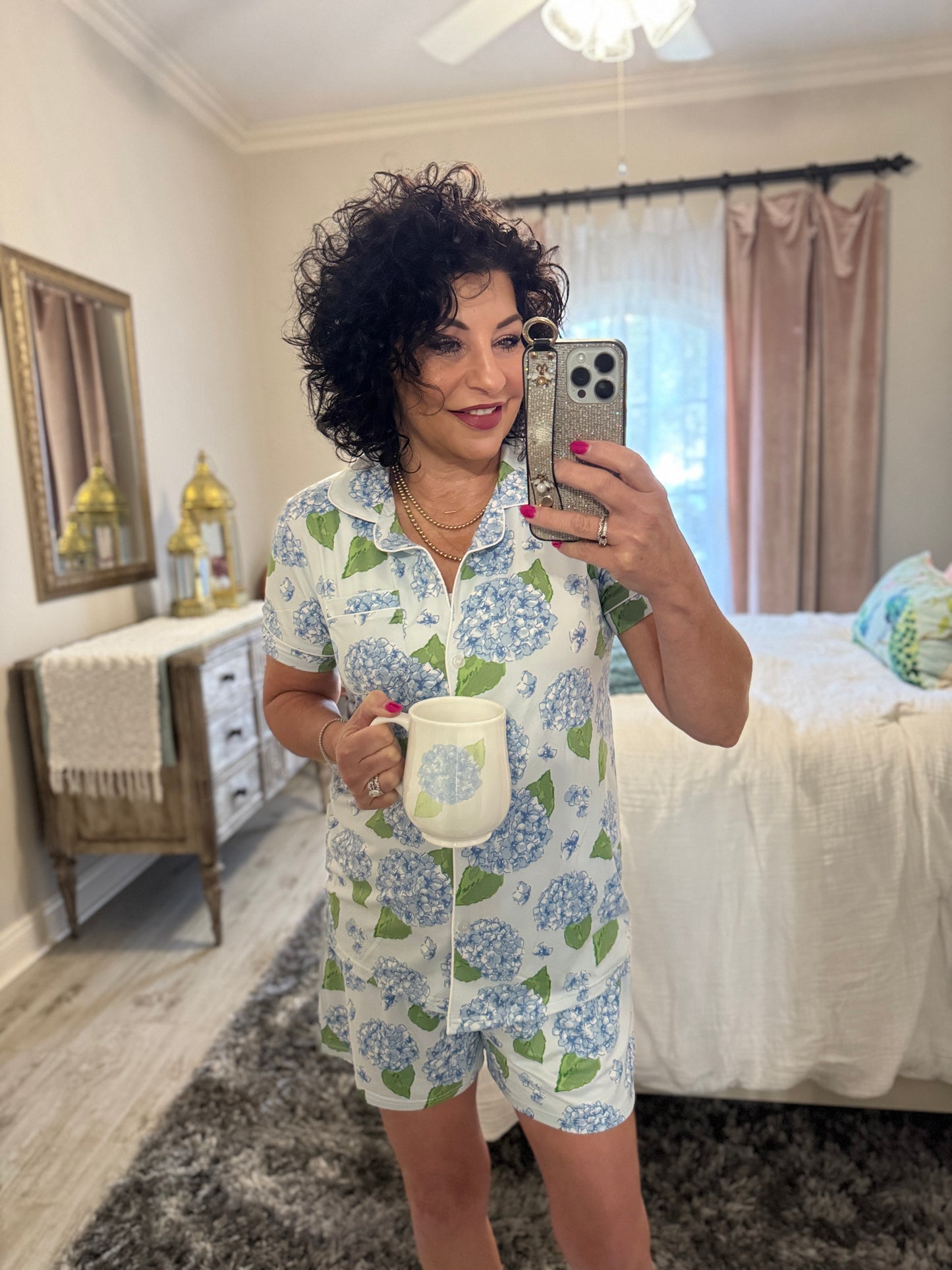 Hydrangea Pajama Short Set