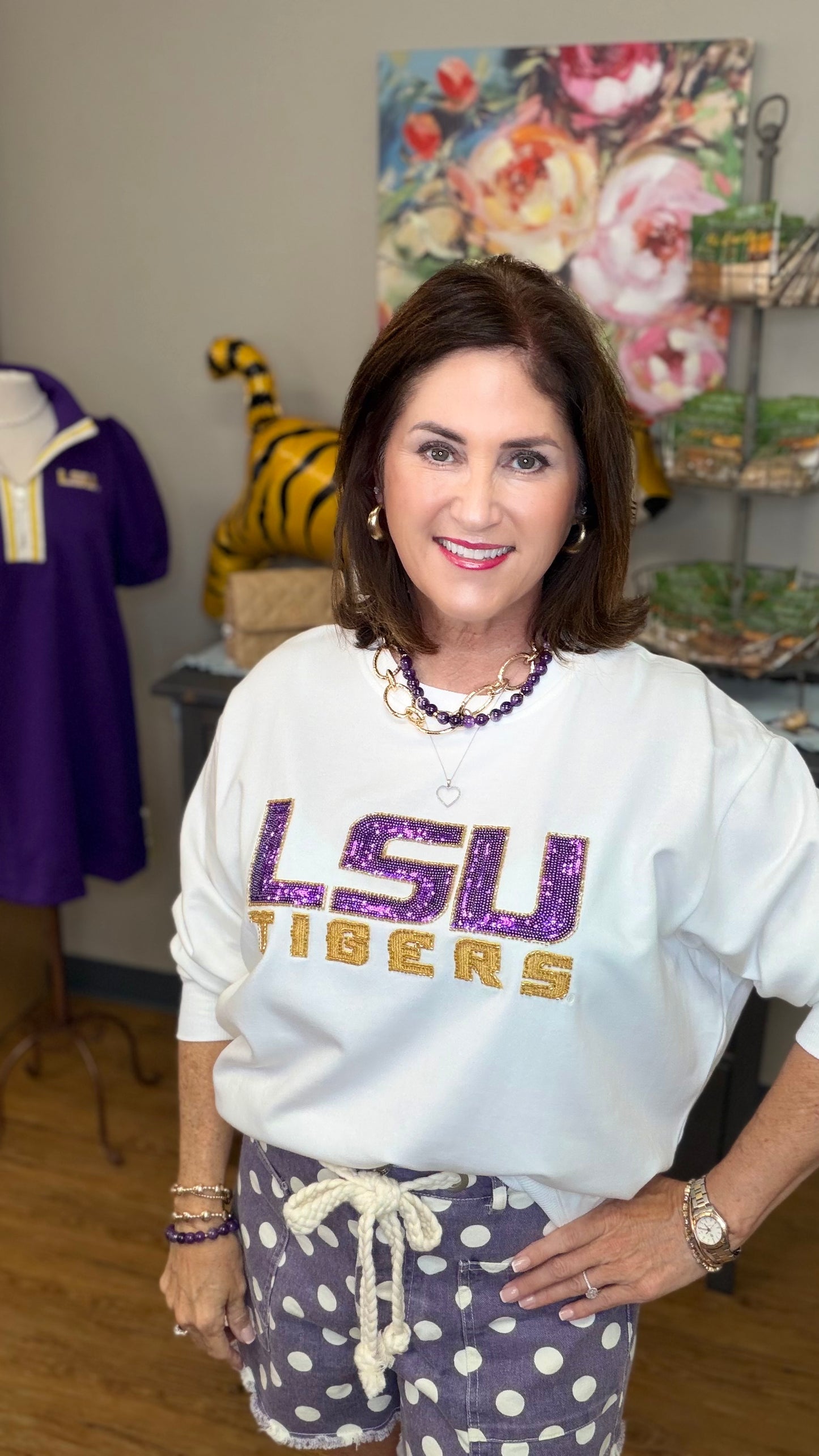 Sarah LSU Large Logo Sweatshirt