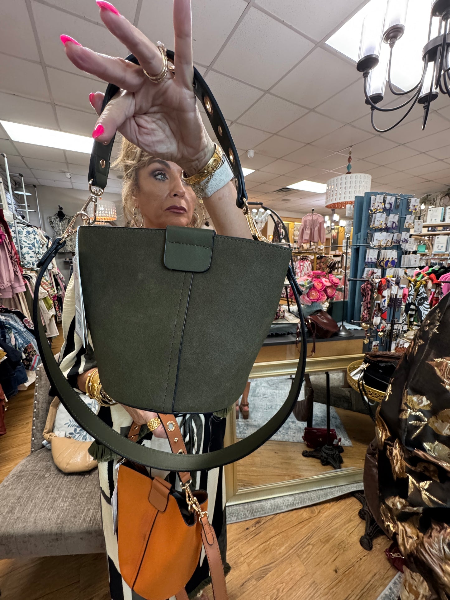 Farrah Suede Bucket Bag