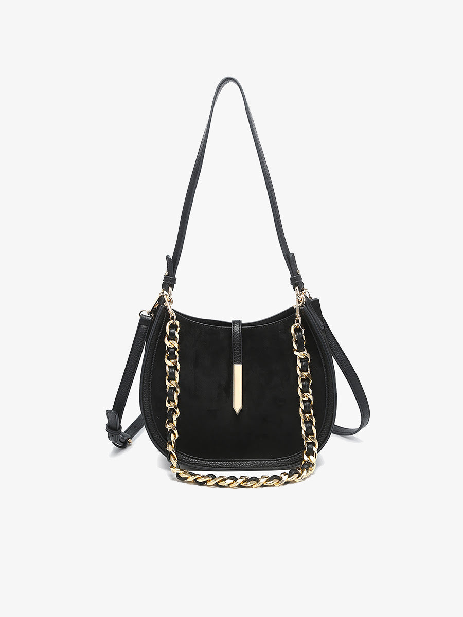 Luca Faux Suede Shoulder Crossbody Purse