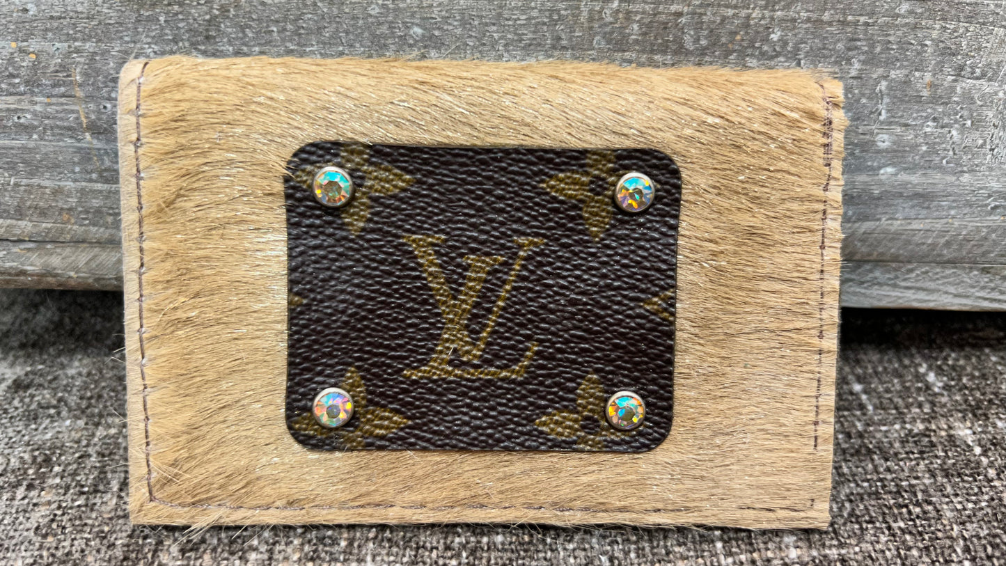 Upcycle Louie credit card holder with 4 crystals