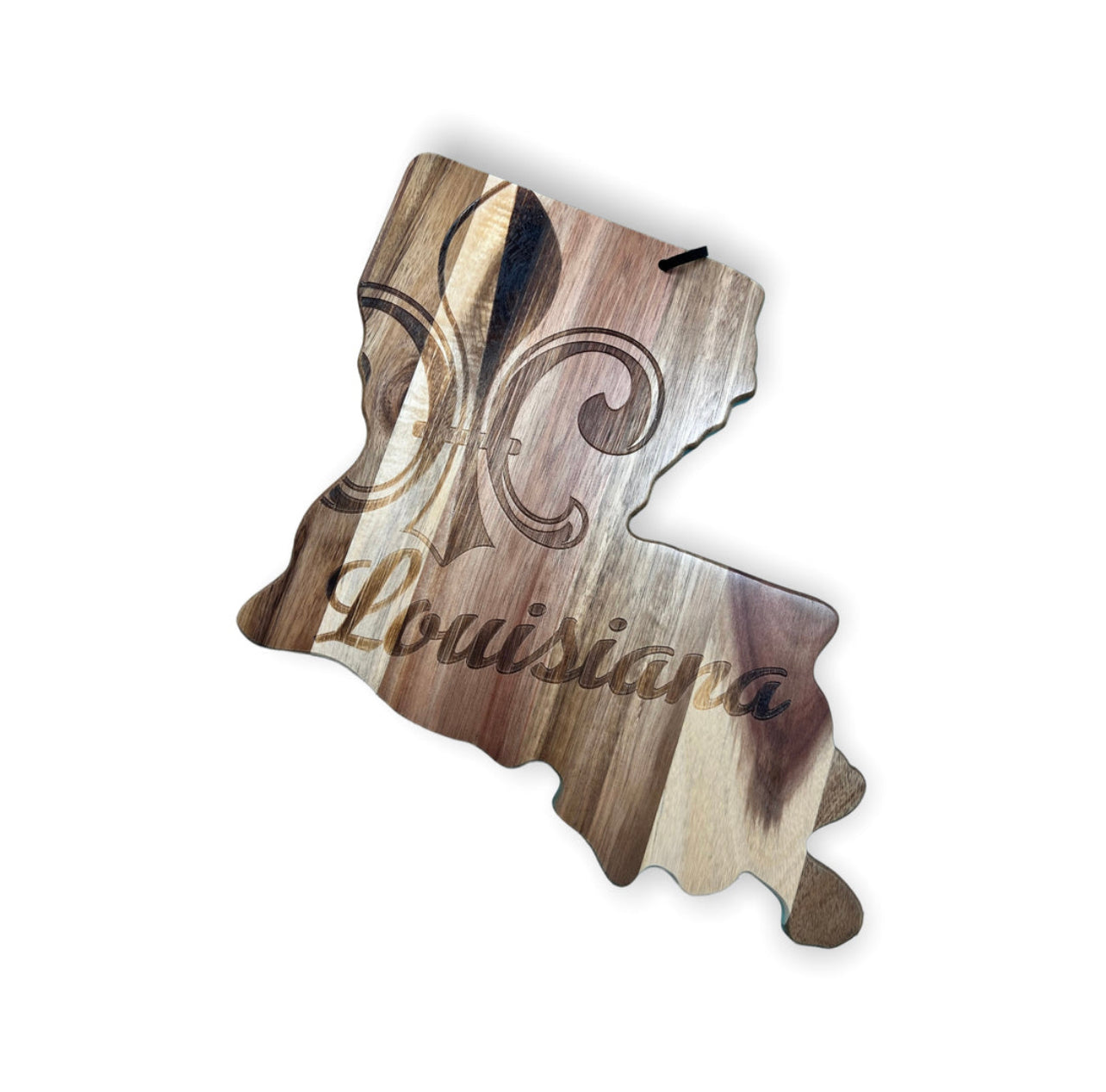 Louisiana shaped wooden board