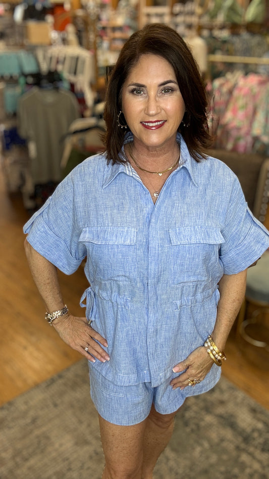 Chambray Pull On Shorts