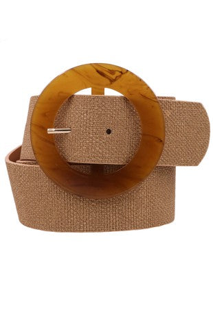 Lucite Buckle Faux Leather Belt