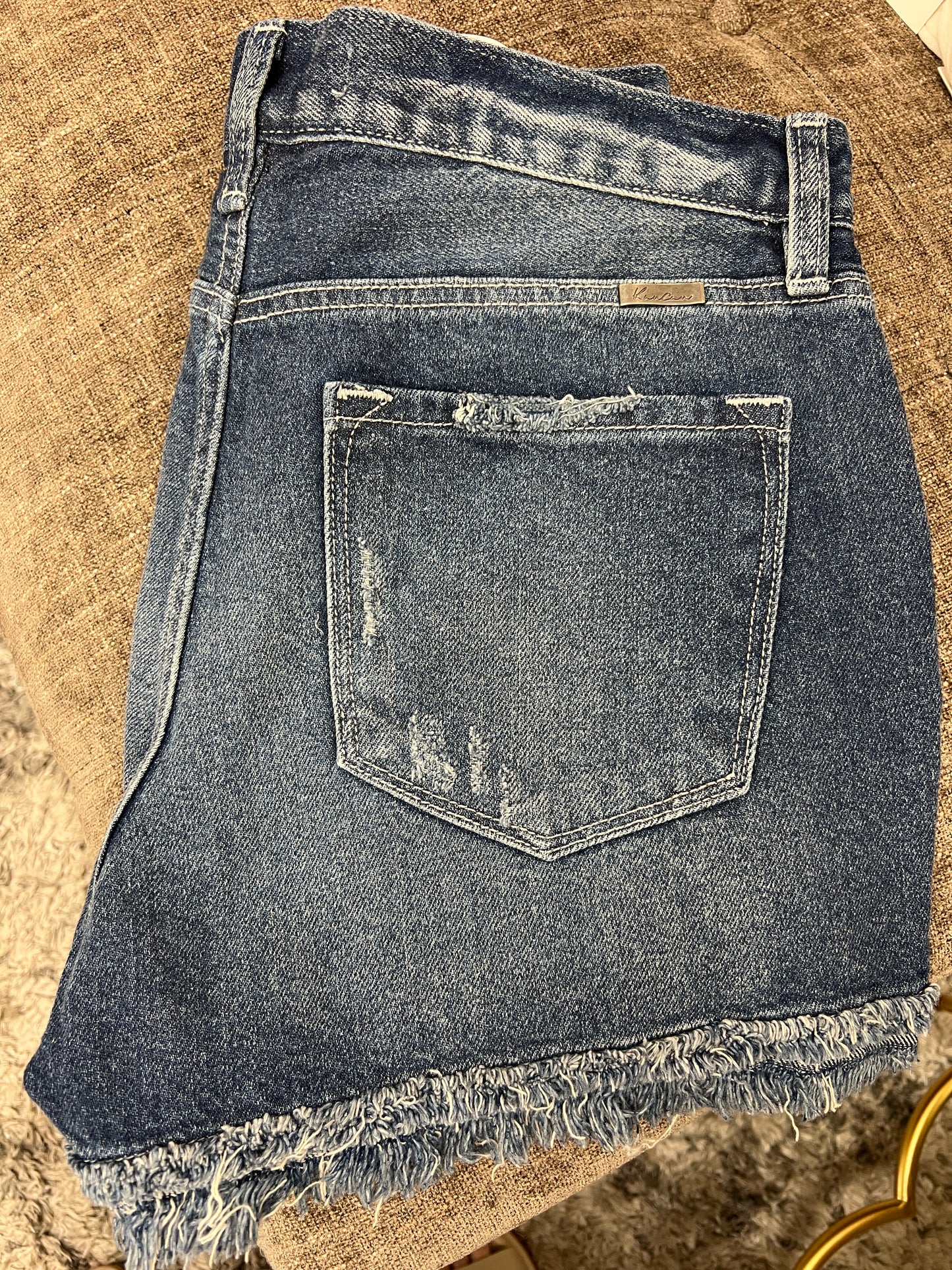 Fray Denim 5 Pocket Shorts