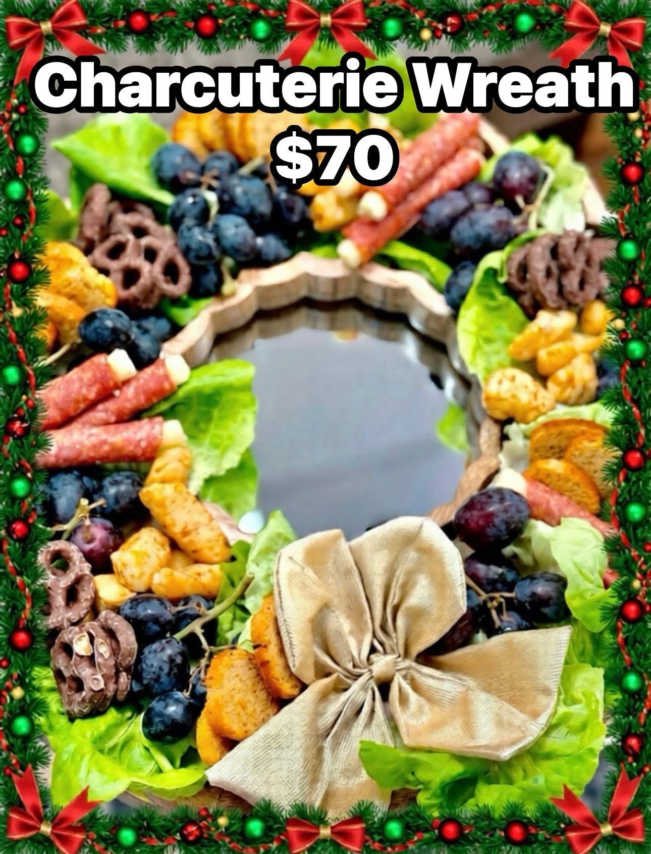 Wreath Charcuterie Board w/ Bow