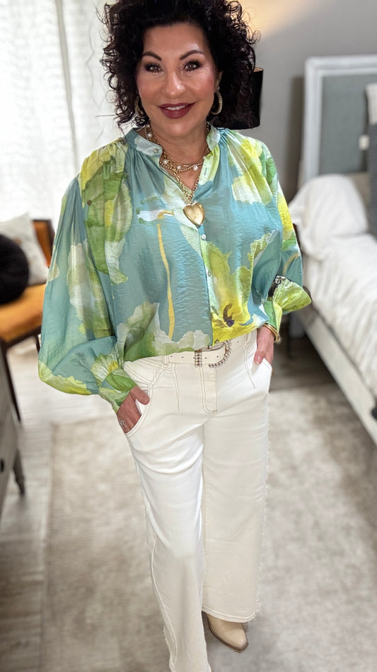 Risen High Rise Ankle Wide Pants