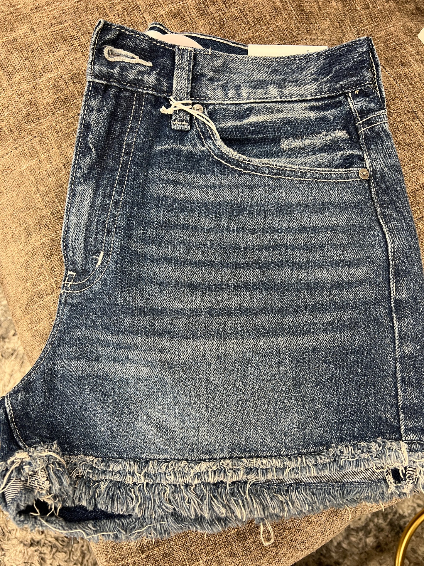 Fray Denim 5 Pocket Shorts