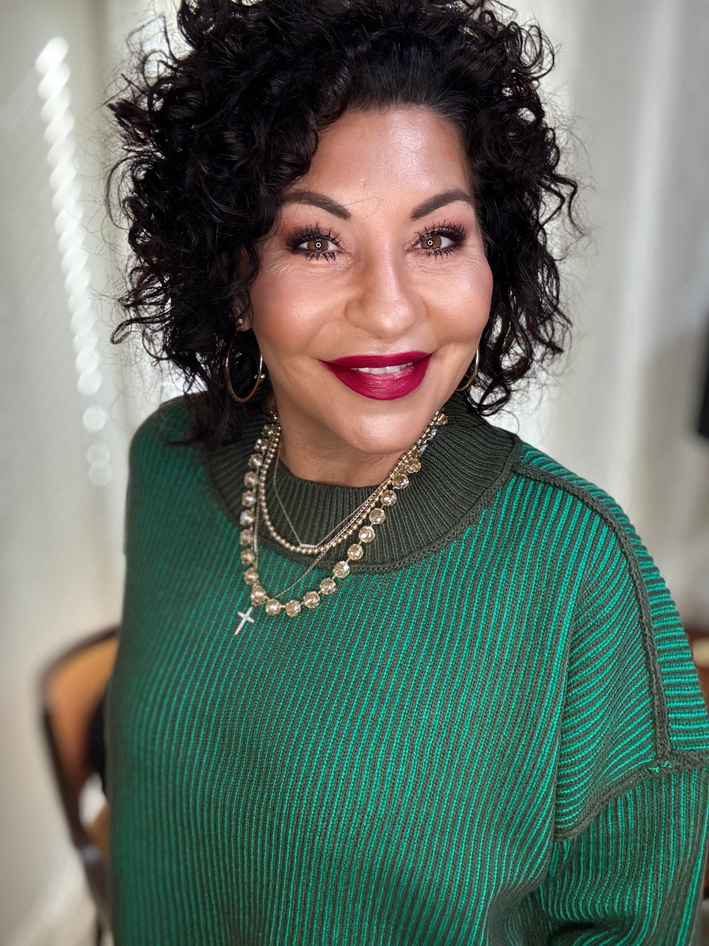 Exposed Seam Two Tone Sweater