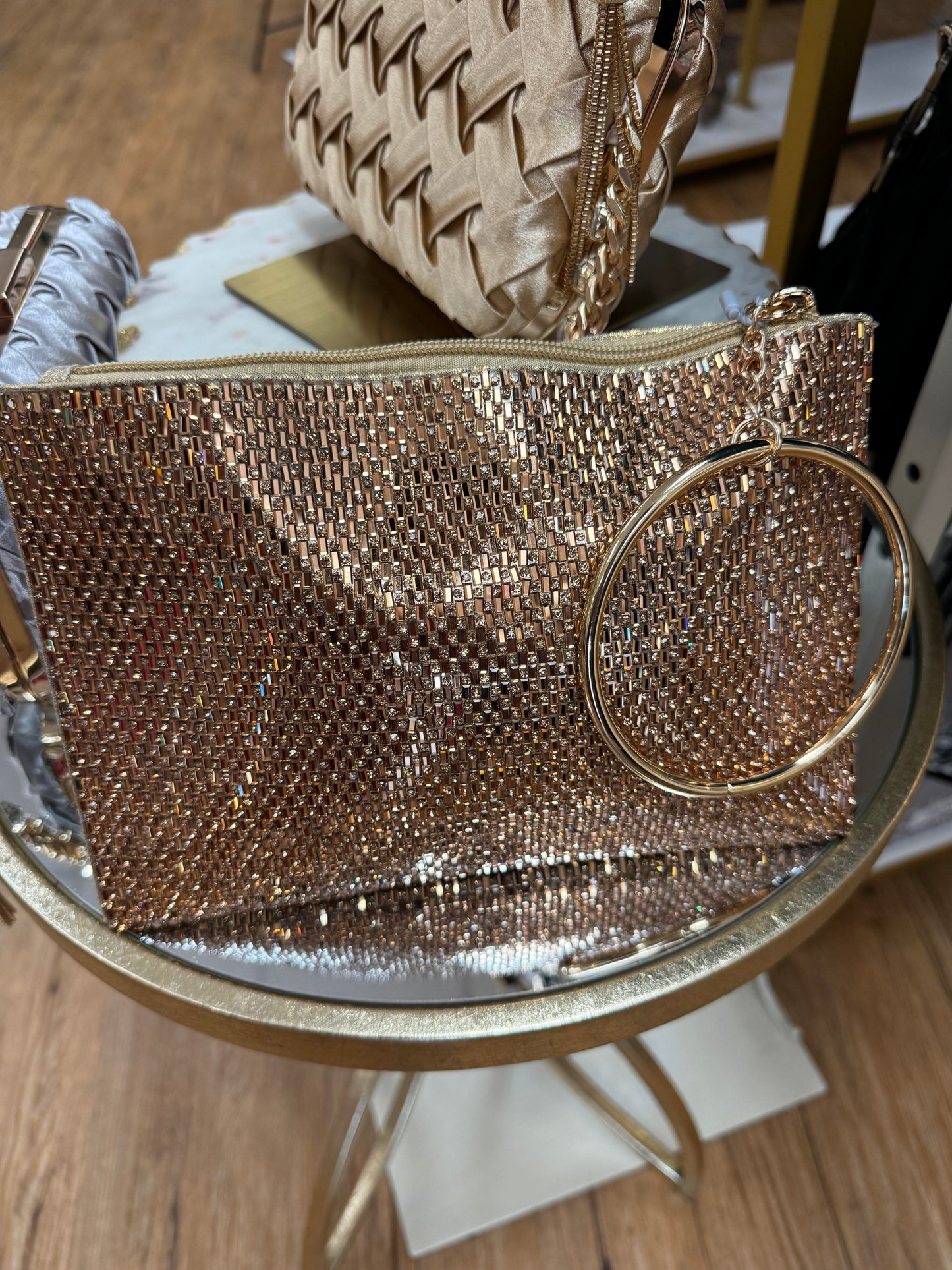 Gold Sparkle Braclet Clutch