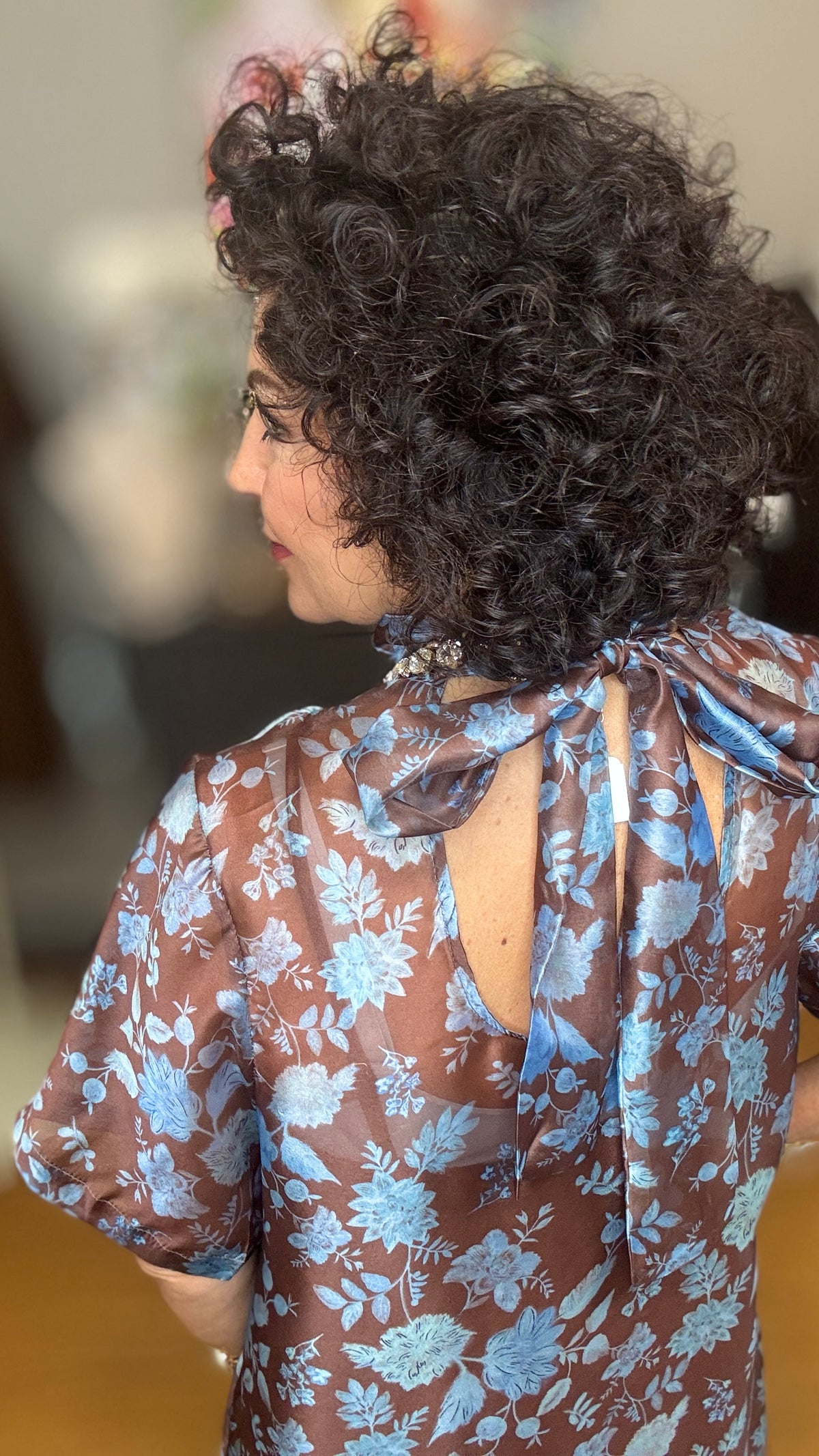 Floral print short sleeve maxi dress featuring detachable sleeveless inner dress