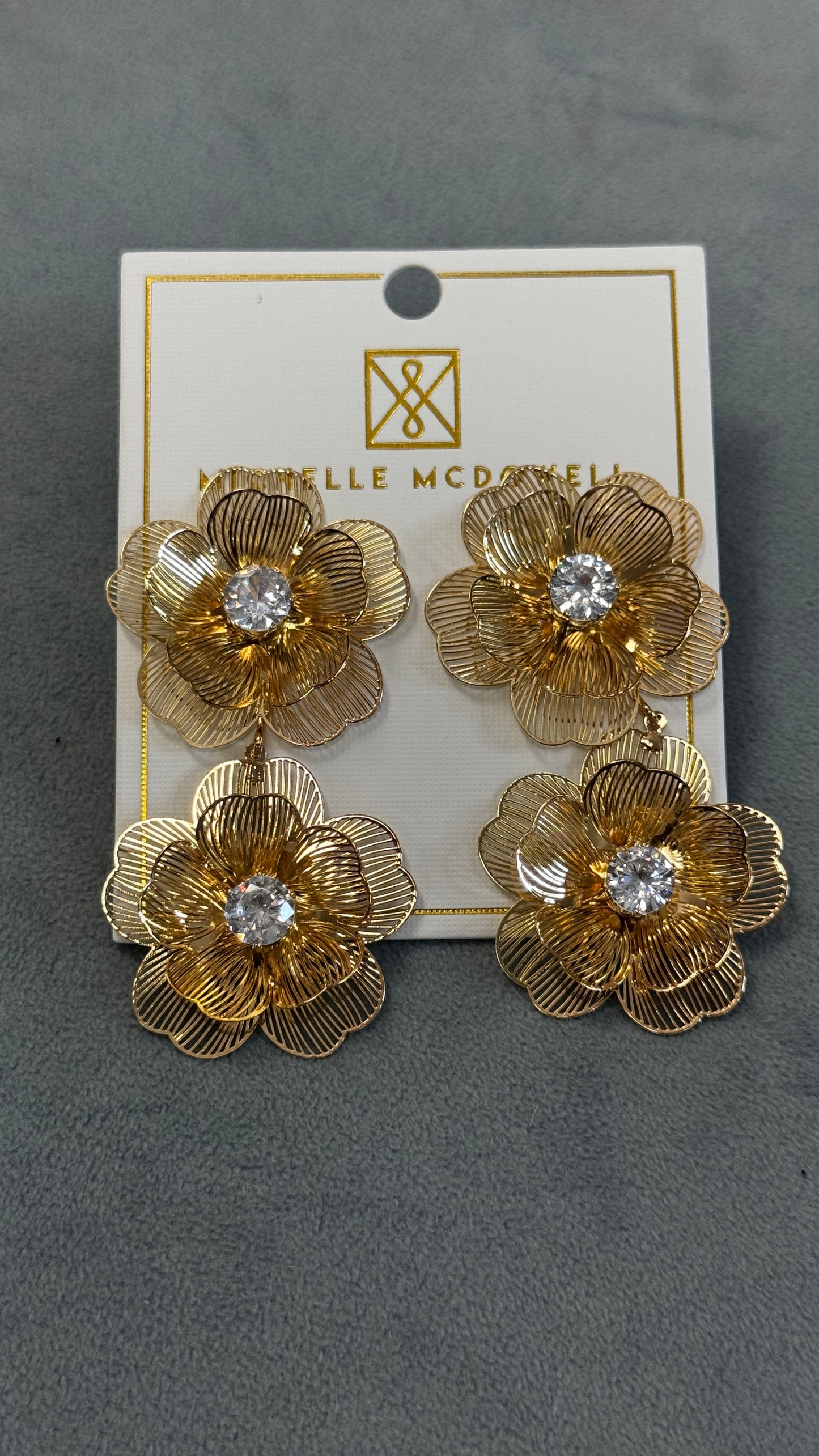 Gold Flower Collection of Earrings