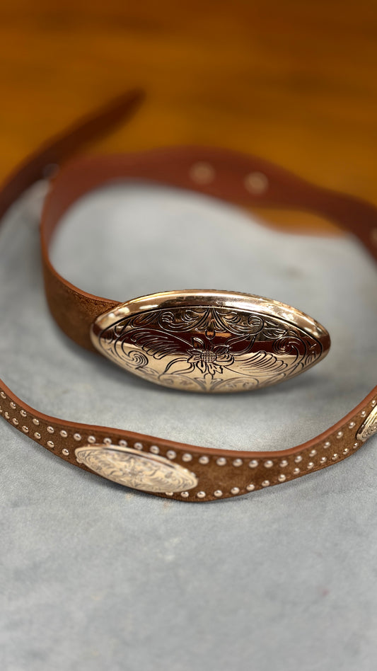 Gold and Tan Muli Studded Belt