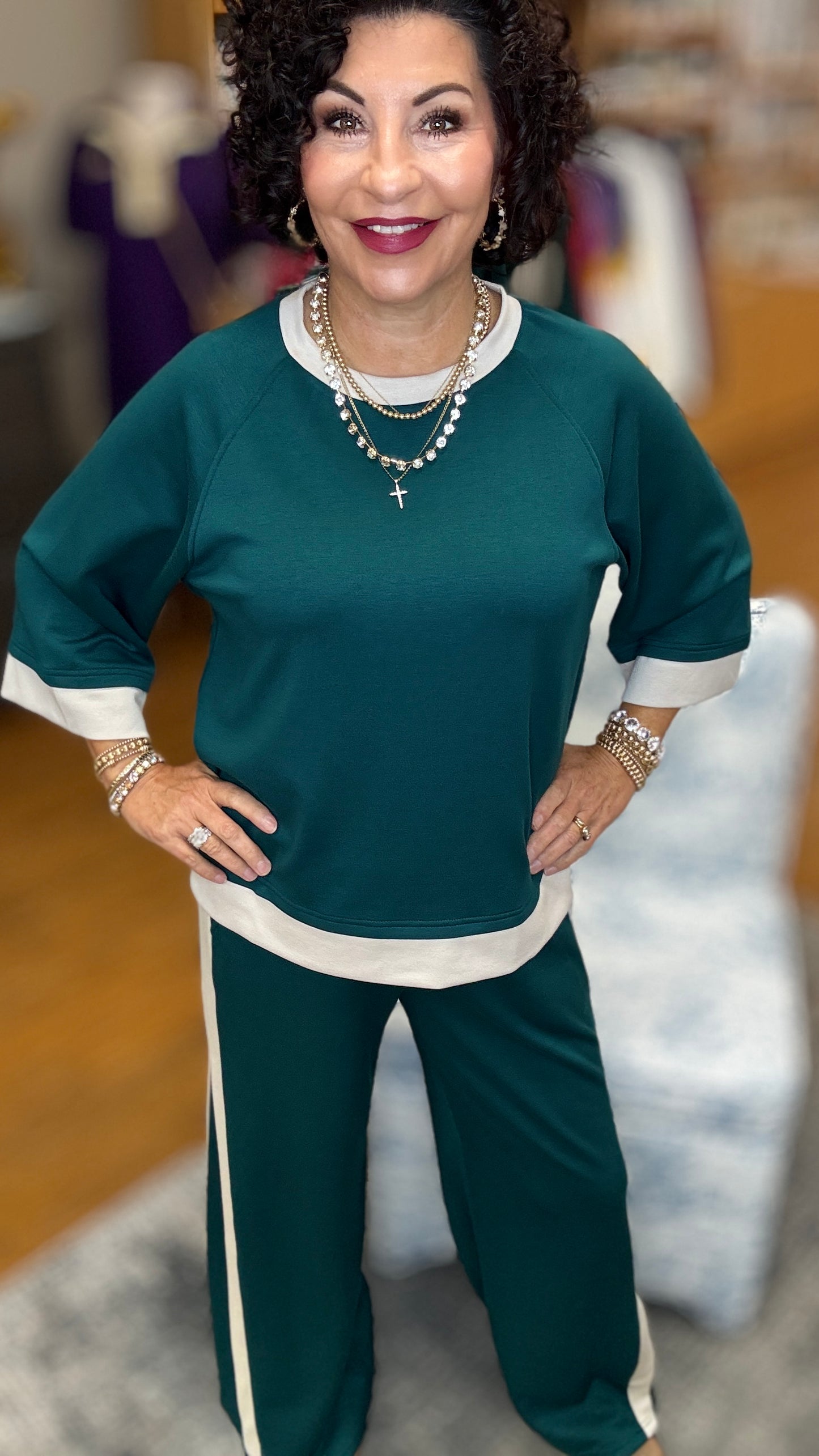 Colorblock straight pants