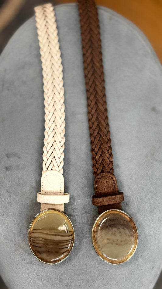 Breaded Belt w/Acrylic Buckle