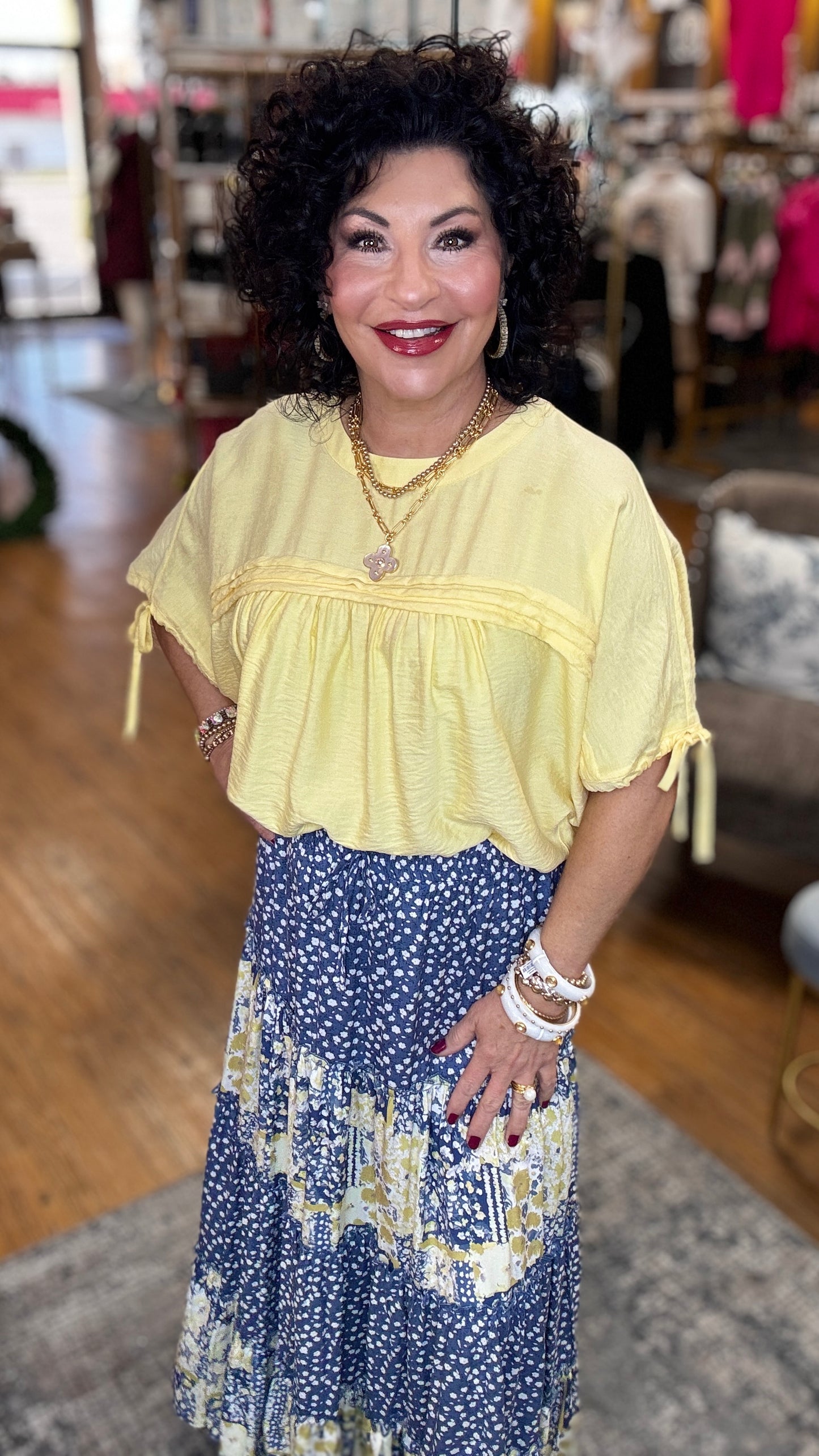 Patchwork Floral Print Skirt