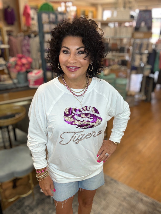Raglan Crew Top Eye of the Tiger