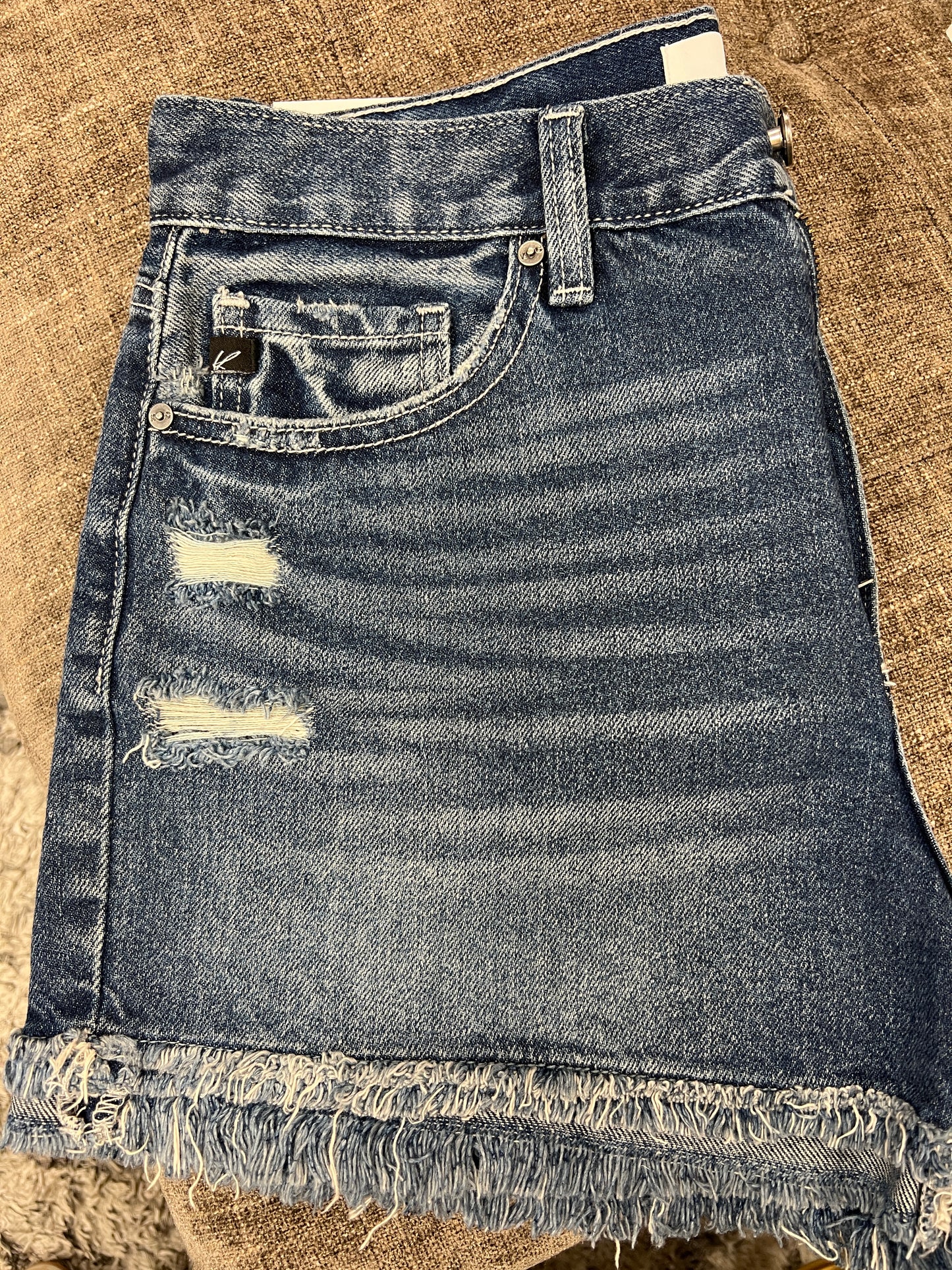 Fray Denim 5 Pocket Shorts